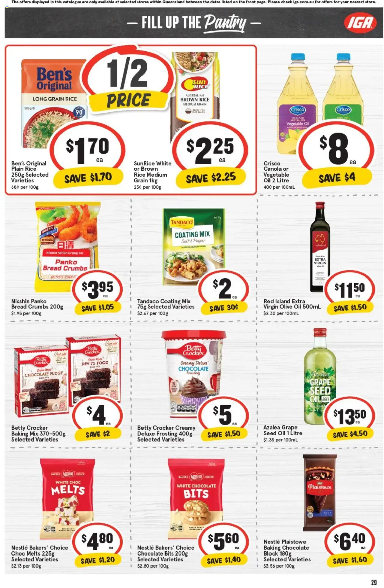 IGA catalogue - valid from 15.10.2025 | Page: 28 | Products: Oil, Chocolate, Rice, Salad