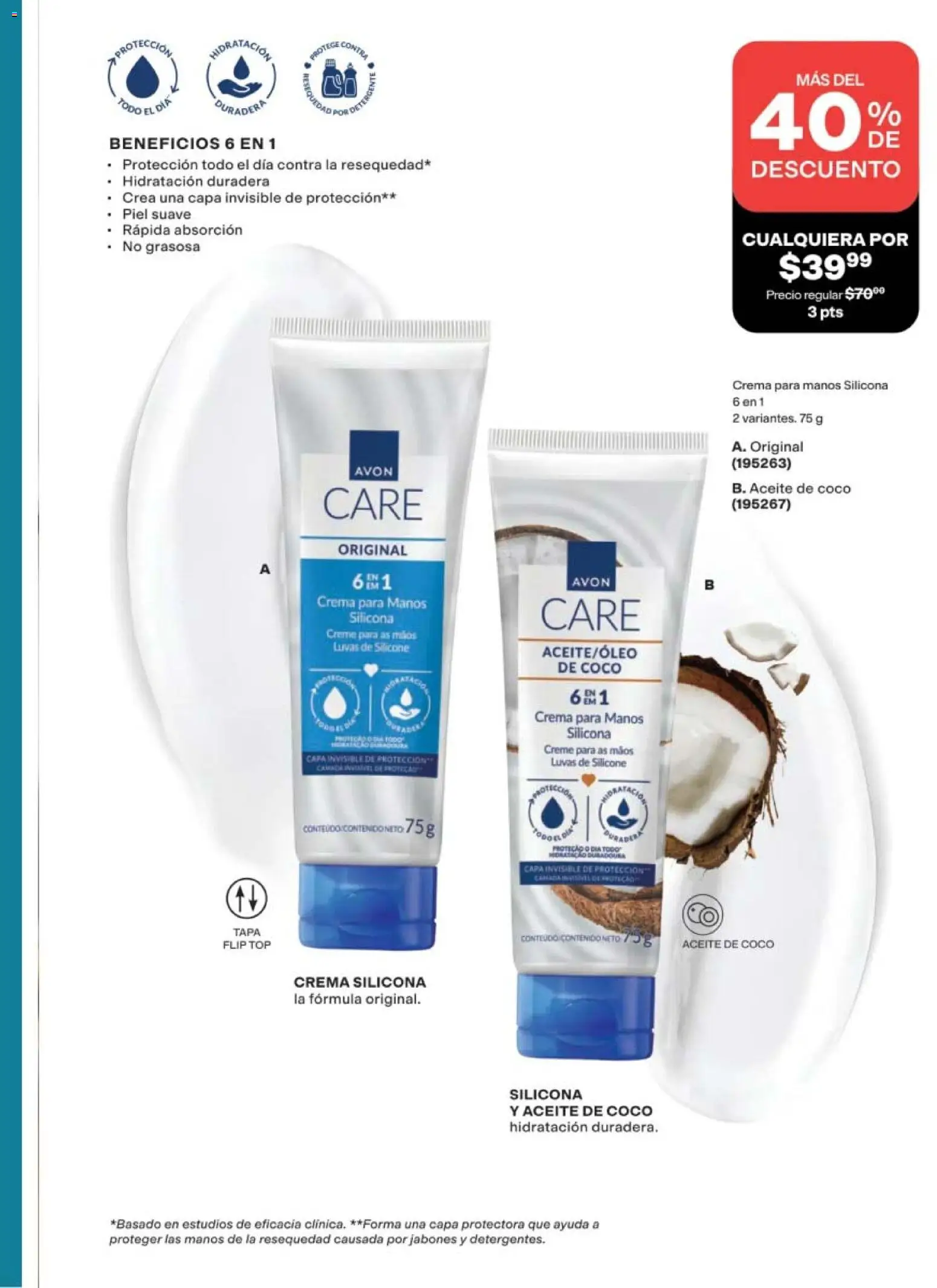 Nuevas ofertas de AVON válidas en toda la República Mexicana desde el 24.04.2026. ¡Encuentra las mejores ofertas en AVON campaña 7 2026! | Página: 149 | Productos: Crema, Aceite, Top