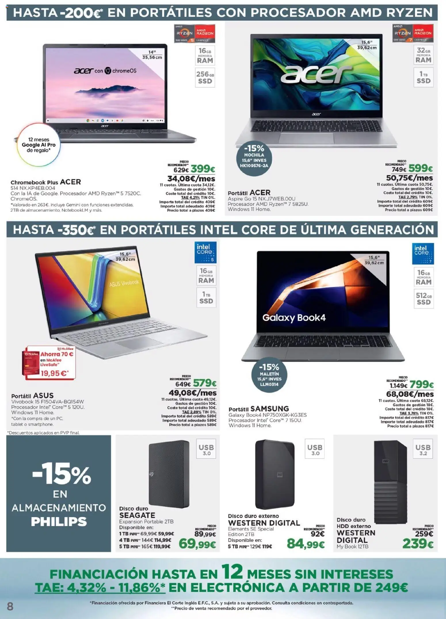 Nuevas ofertas de El Corte Inglés válidas en toda la República Mexicana desde el 27.10.2025. ¡Encuentra las mejores ofertas en El Corte Inglés catálogo Los Tecnoprecios! | Página: 8 | Productos: Mochila, Tablet, Disco
