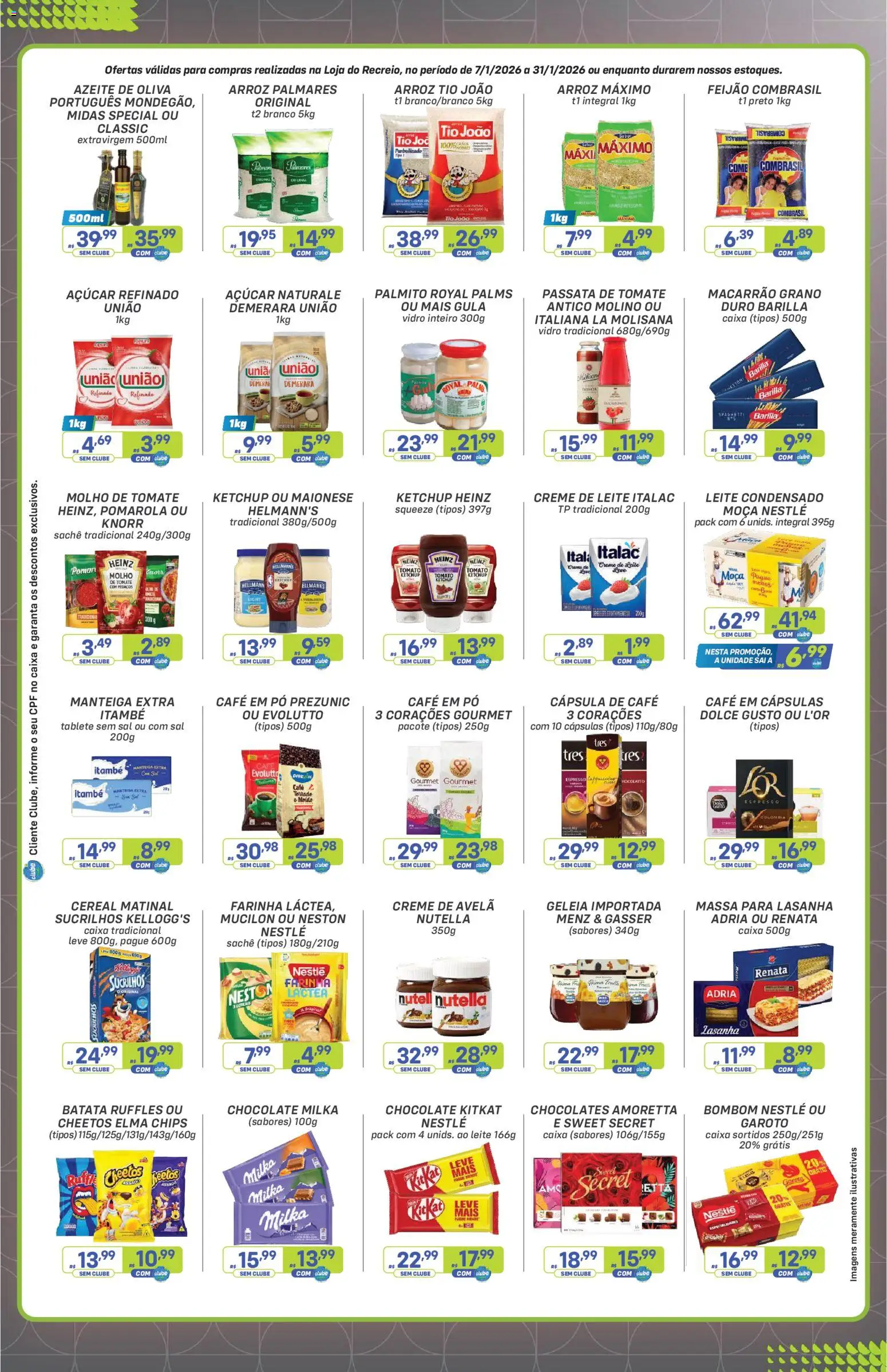 Prezunic Folheto - válido de 07.01.2026 | Página: 4 | Produtos: Leite, Azeite, Leite condensado, Avelã