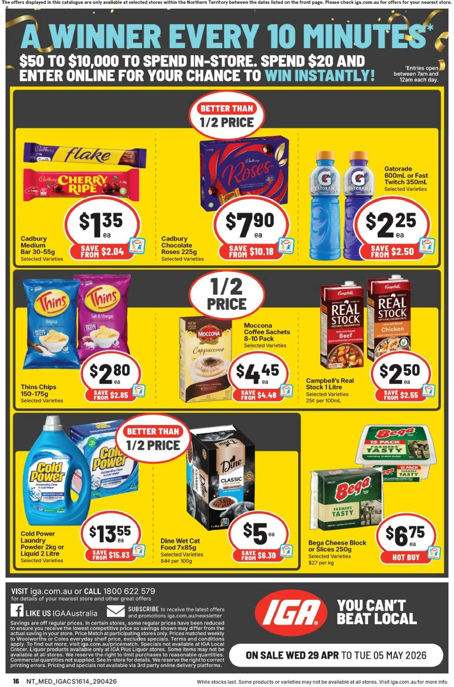 IGA catalogue - valid from 29.04.2026 | Page: 16 | Products: Cheese, Water, Salt, Laundry