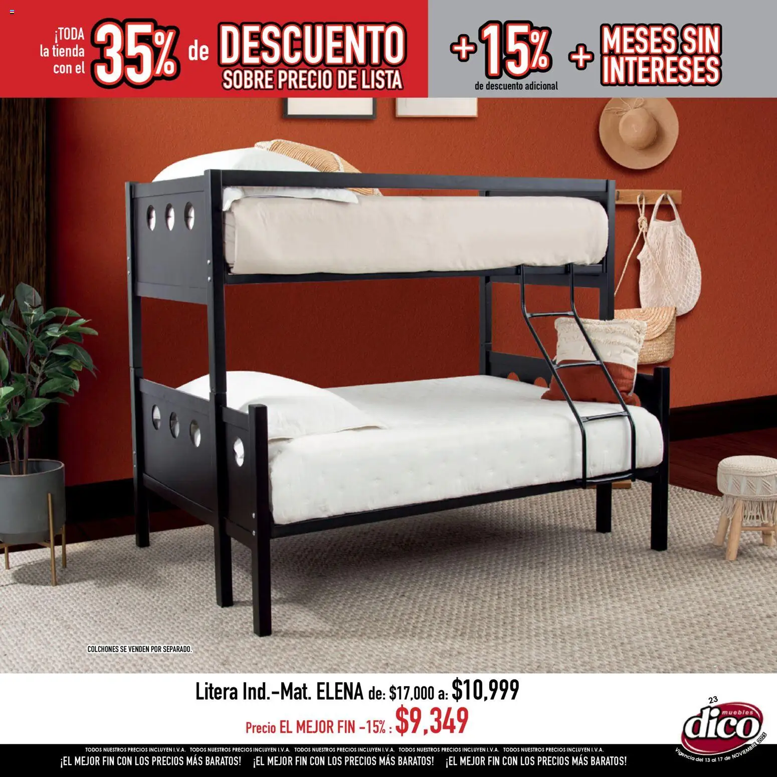 Nuevas ofertas de Muebles Dico válidas en toda la República Mexicana desde el 13.11.2025. ¡Encuentra las mejores ofertas en Muebles Dico Buen Fin ! | Página: 23