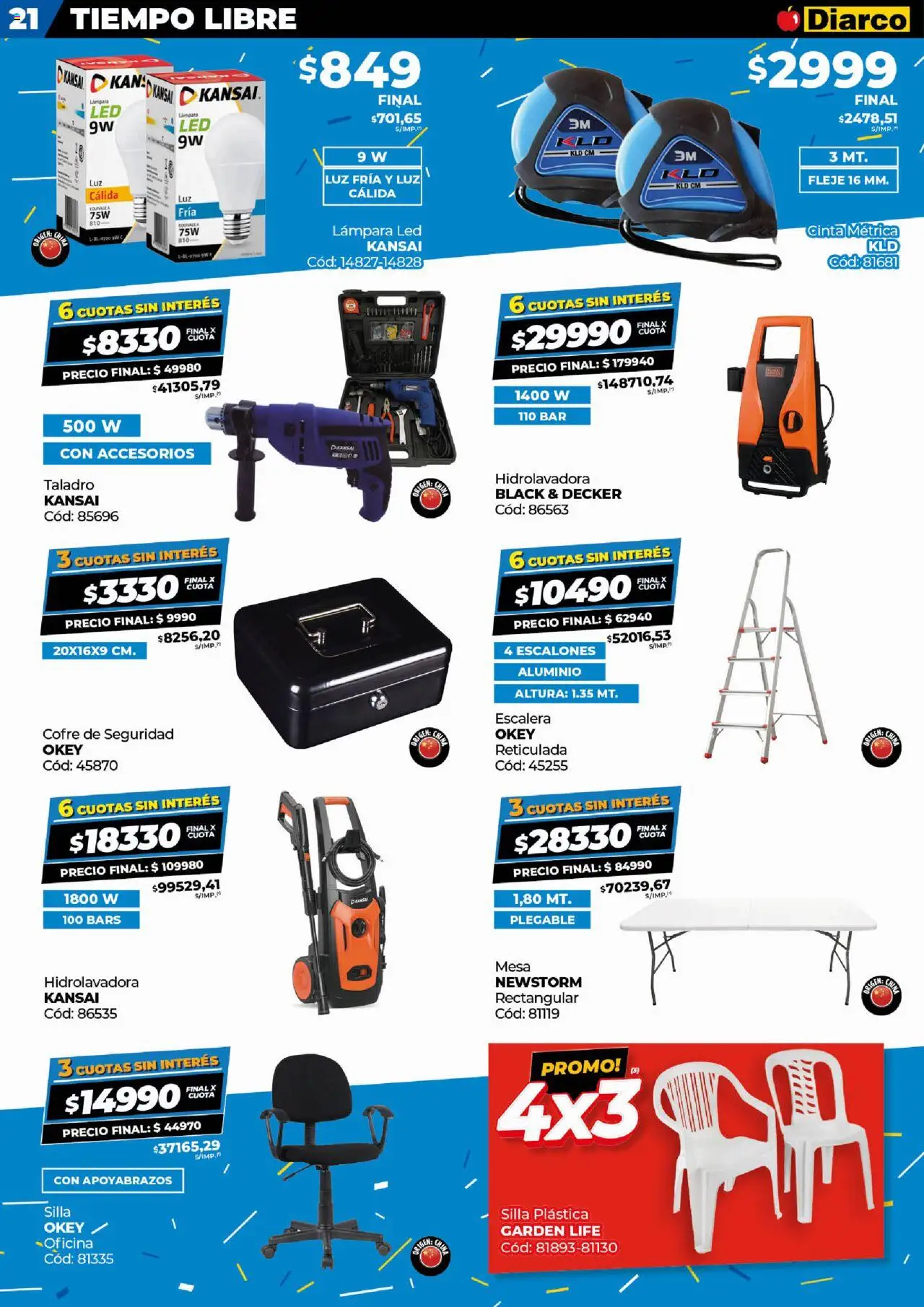 Diarco ofertas │ válido desde el 04.08.2025 | Página: 20 | Productos: Escalera, Mesa, Taladro, Hidrolavadora