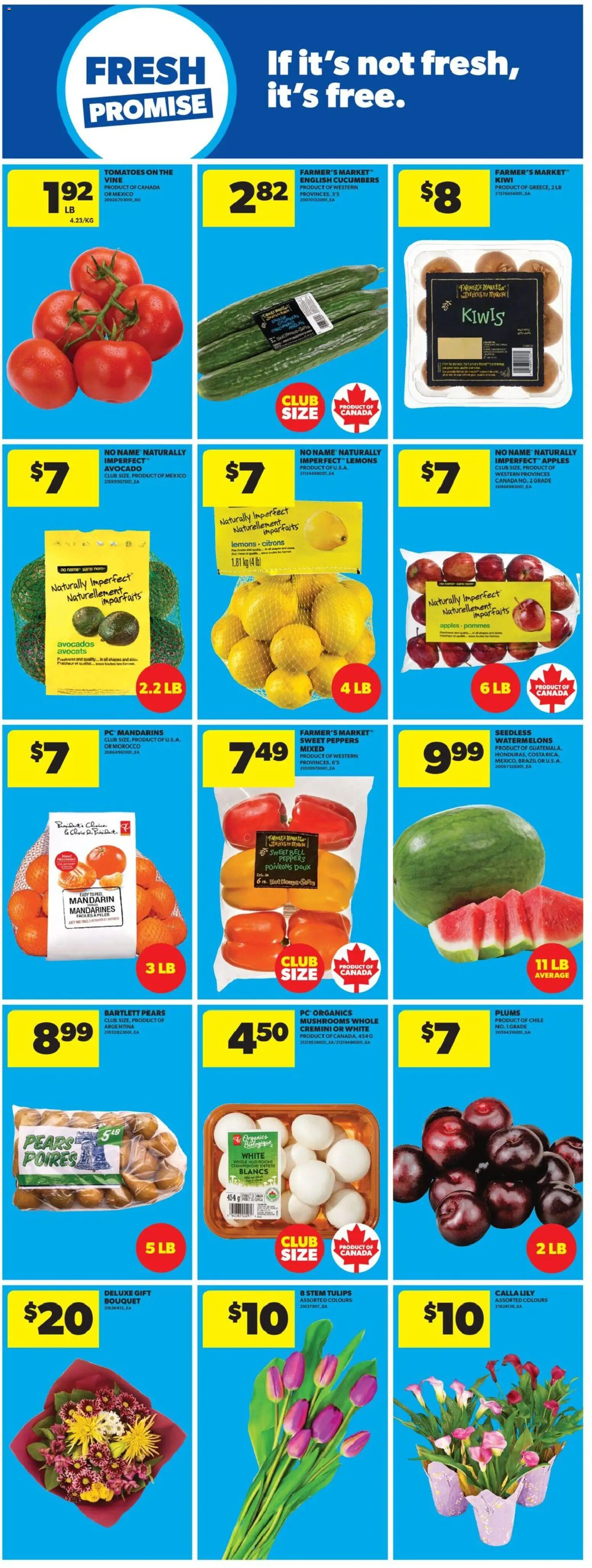 Real Canadian Superstore flyer valid from 23.04.2026 | Page: 12 | Products: Kiwi, PC, Apples, Tomatoes