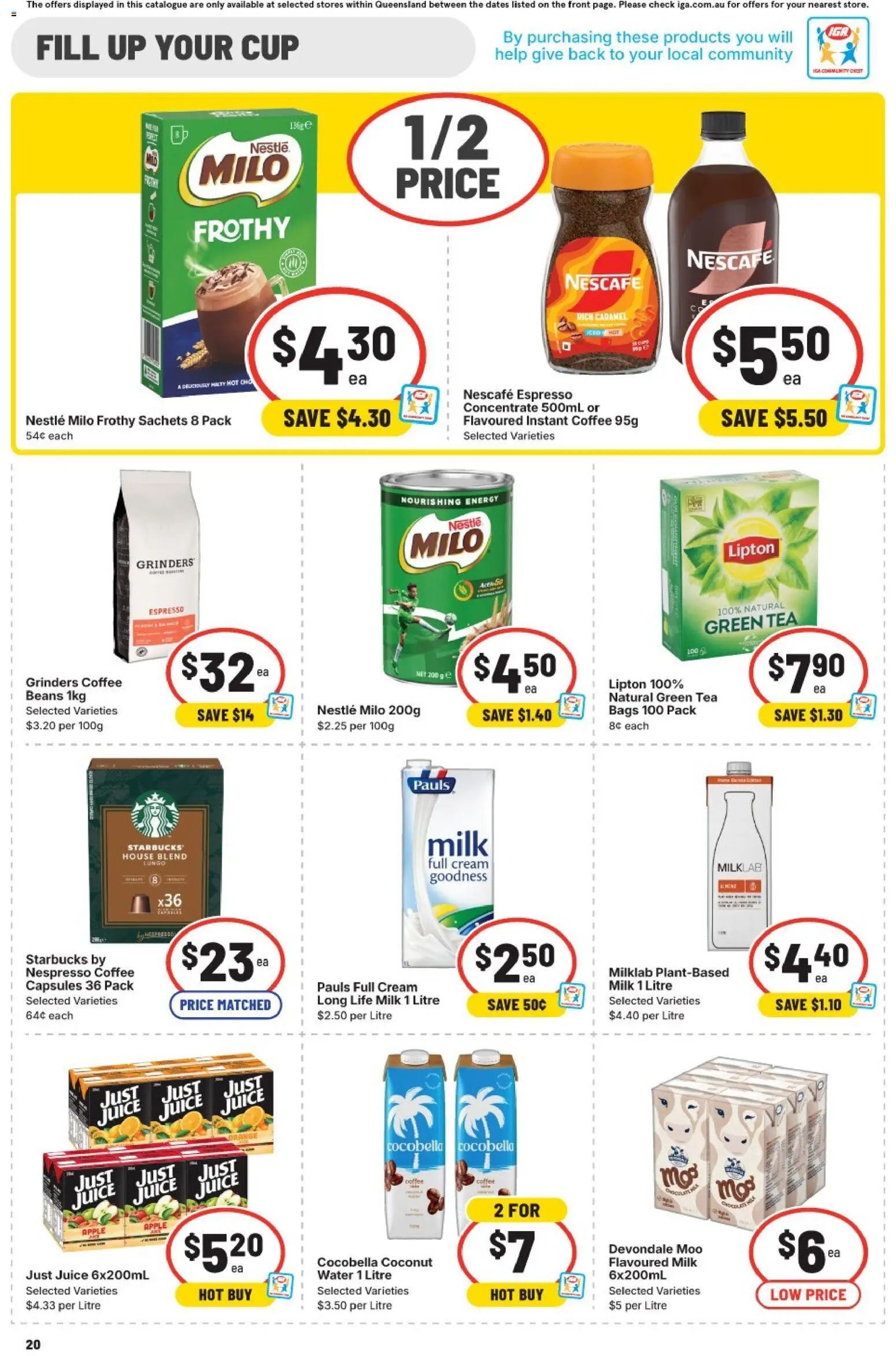 IGA catalogue - valid from 11.03.2026 | Page: 22 | Products: Milk, Tea, Cream, Nescafe