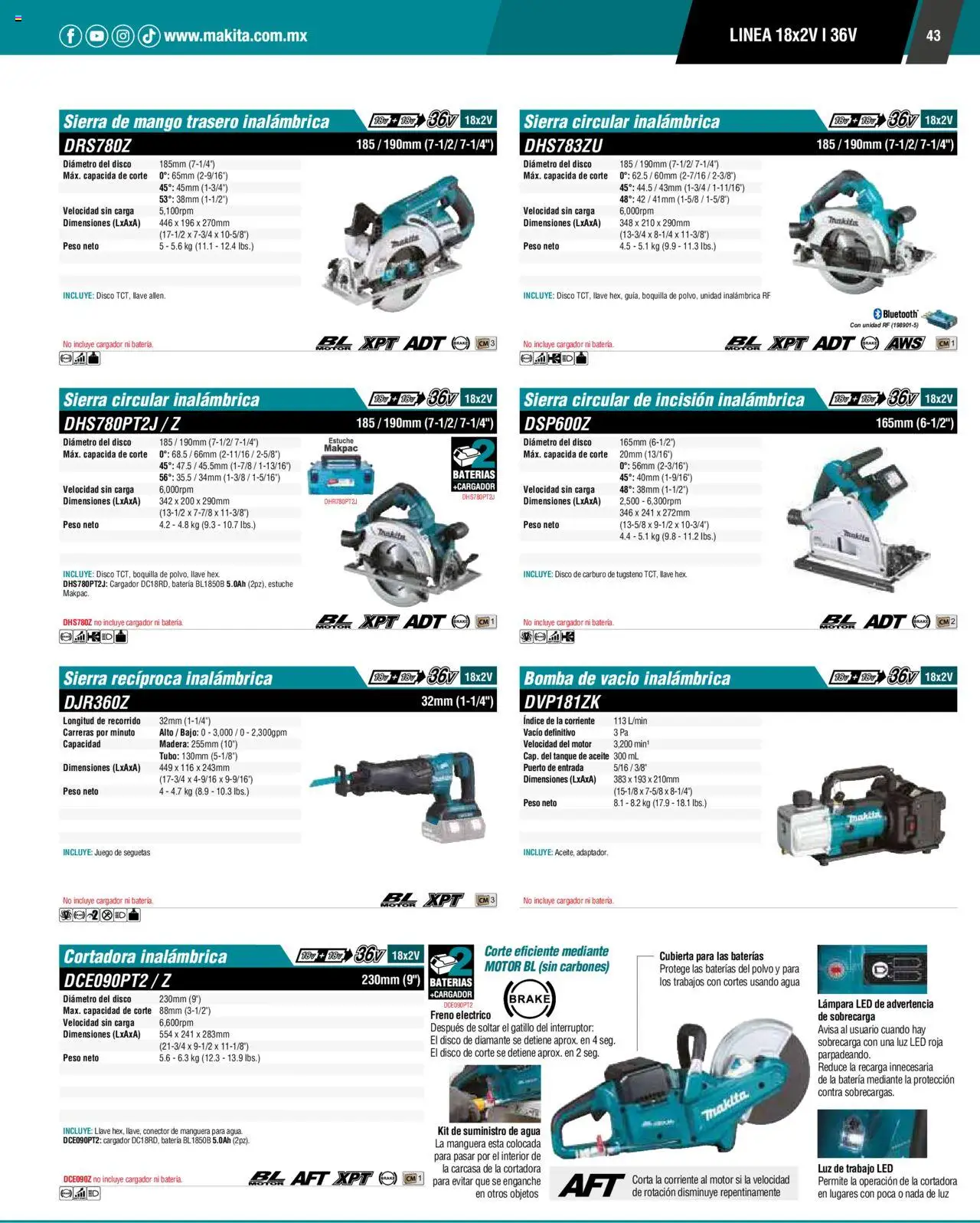 Nuevas ofertas de Makita válidas en toda la República Mexicana desde el 17.04.2024. ¡Encuentra las mejores ofertas en Makita catálogo ! | Página: 43 | Productos: Conector, Juego, Batería, Llave