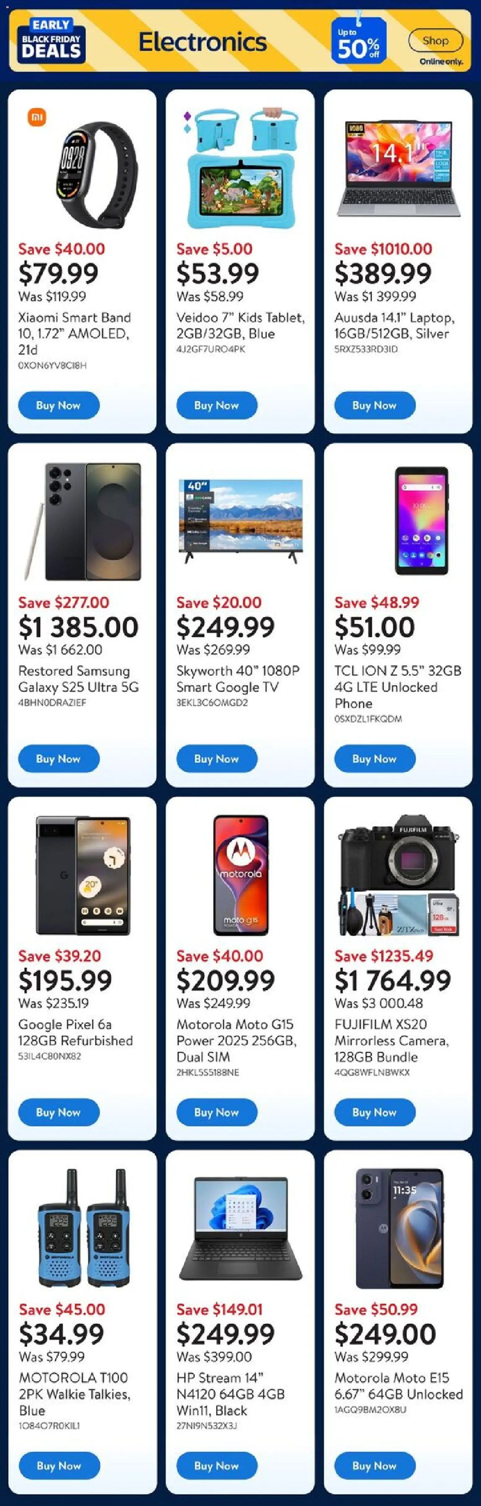 Walmart flyer valid from 06.11.2025 | Page: 2 | Products: Phone, Tv