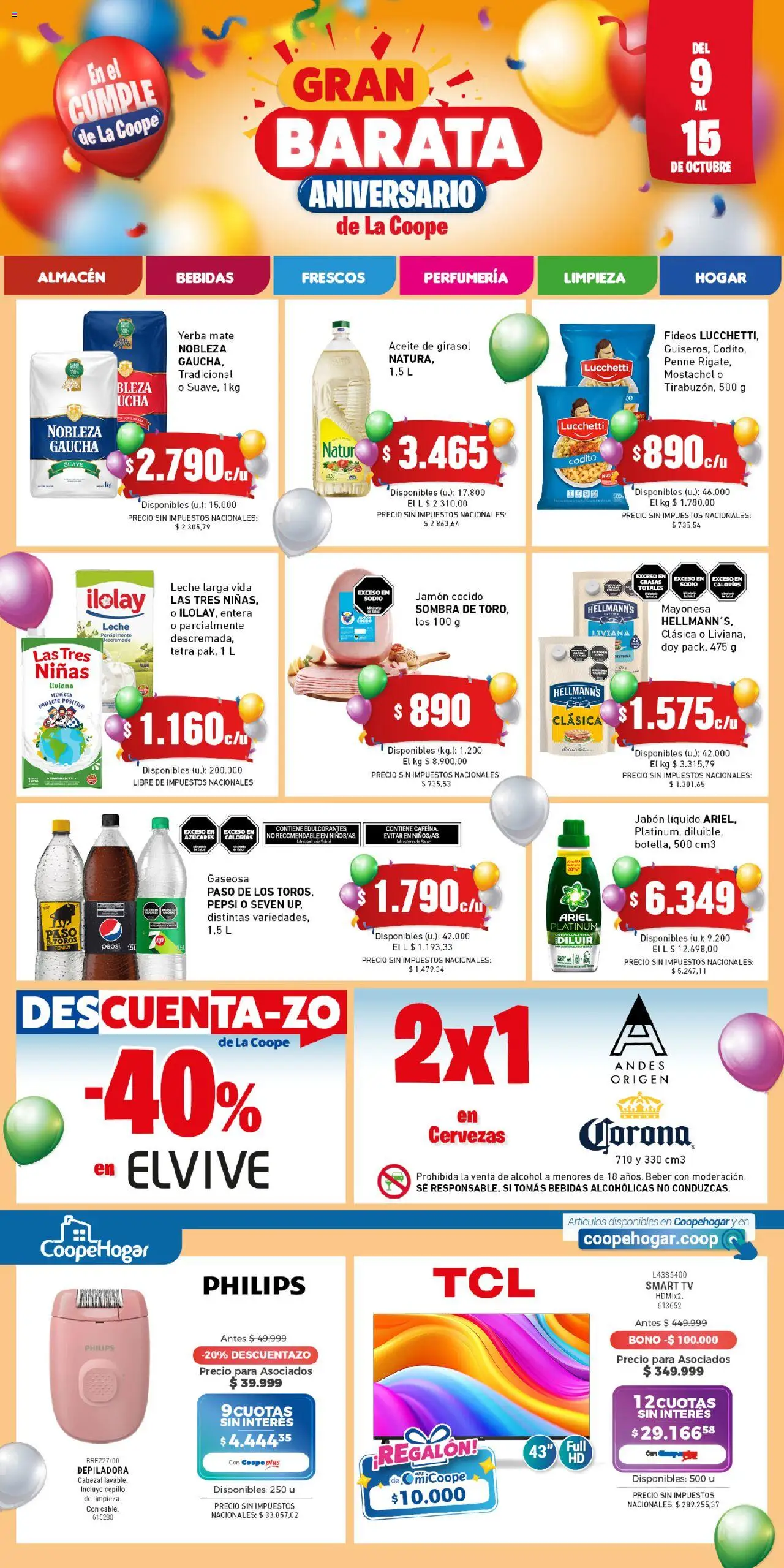 Cooperativa Obrera catálogo │ válido desde el 09.10.2025 | Página: 1 | Productos: Jamón cocido, Sombra, Leche, Jamón