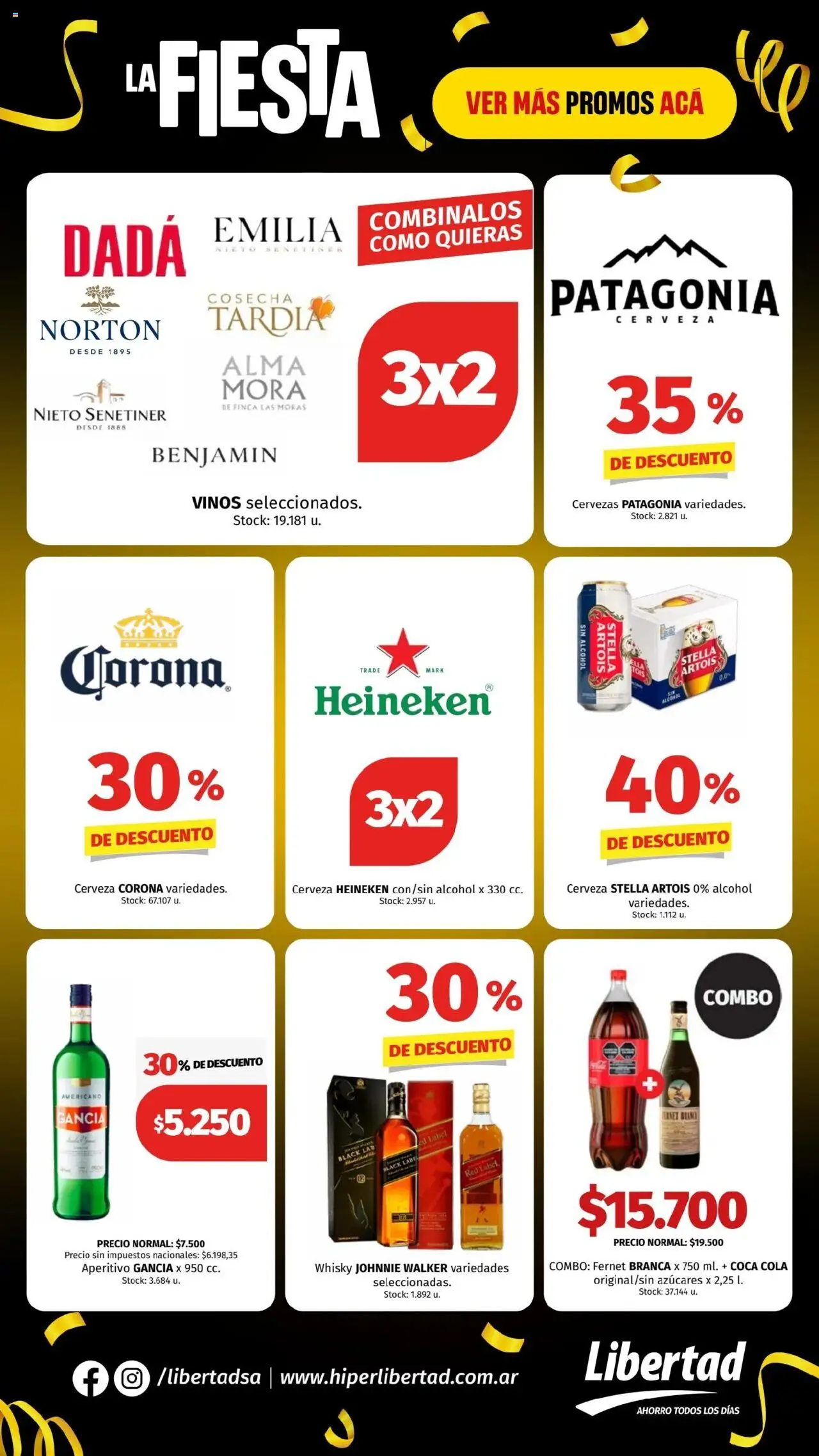 Hipermercado Libertad catálogo │ válido desde el 25.09.2025 | Página: 8 | Productos: Whisky, Fernet, Cerveza