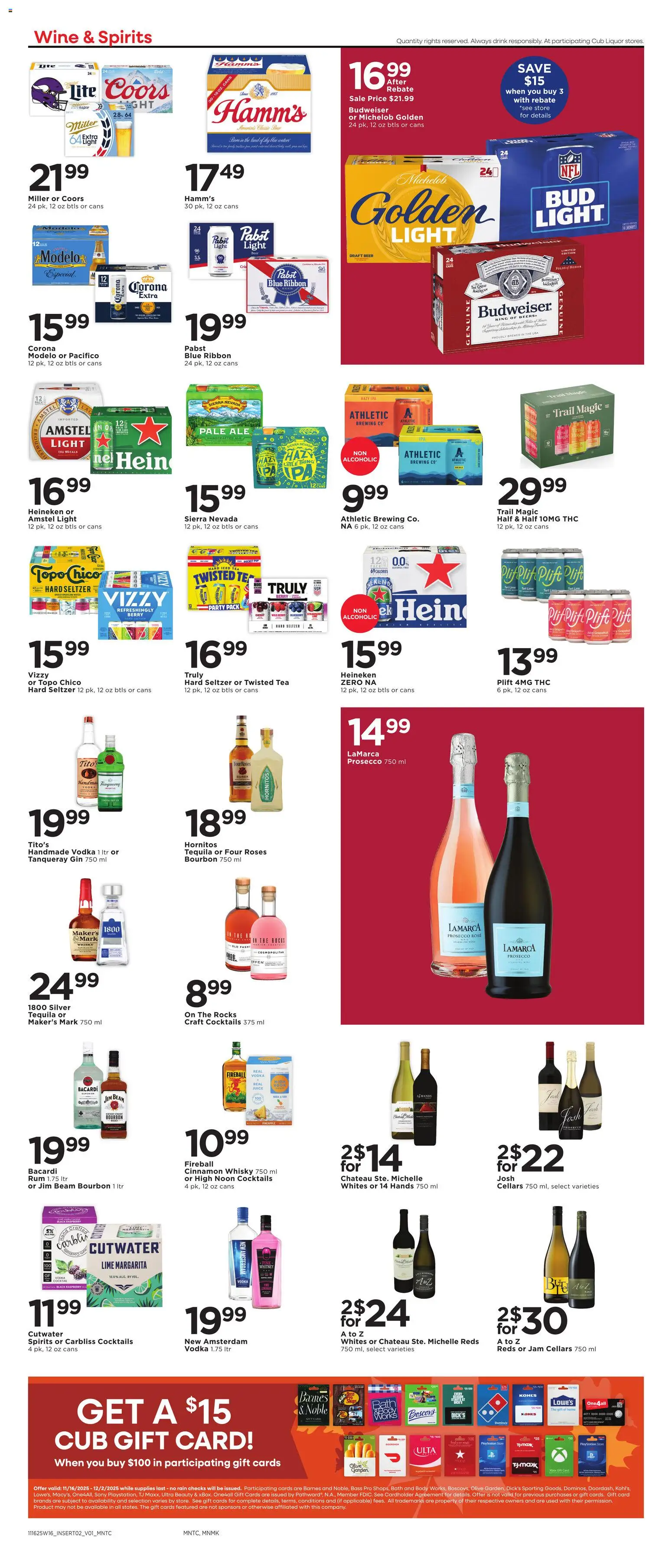Cub Foods Weekly Ad - valid from 16.11.2025 | Page: 4 | Products: Beer, Tea, Lime, Xbox