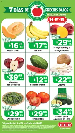 Nuevas ofertas de H-E-B válidas en toda la República Mexicana desde el 08.07.2025. ¡Encuentra las mejores ofertas en H-E-B folleto Precio Bajo! | Página: 1