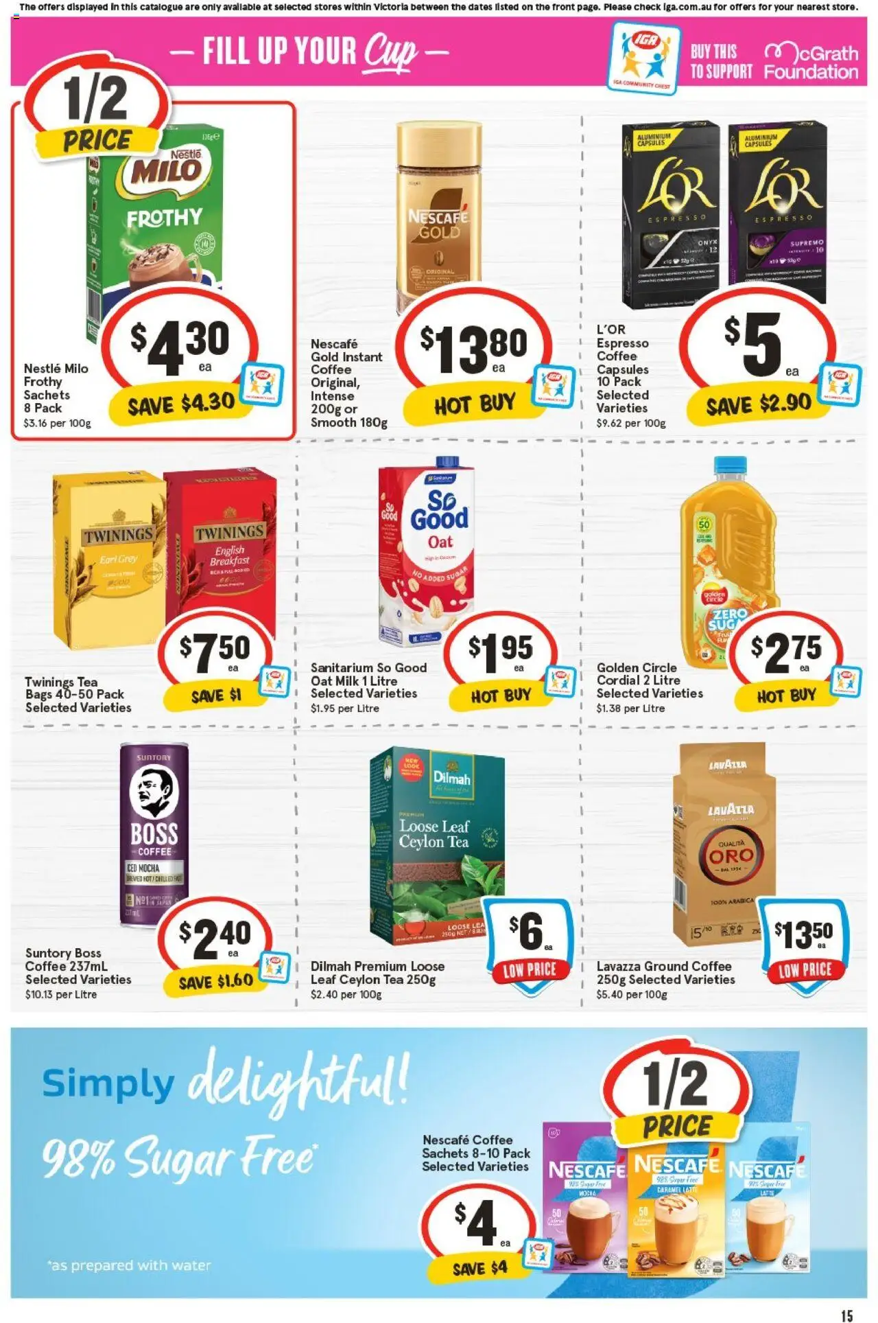 IGA catalogue - valid from 10.09.2025 | Page: 15 | Products: Milk, Water, Sugar, Nescafe