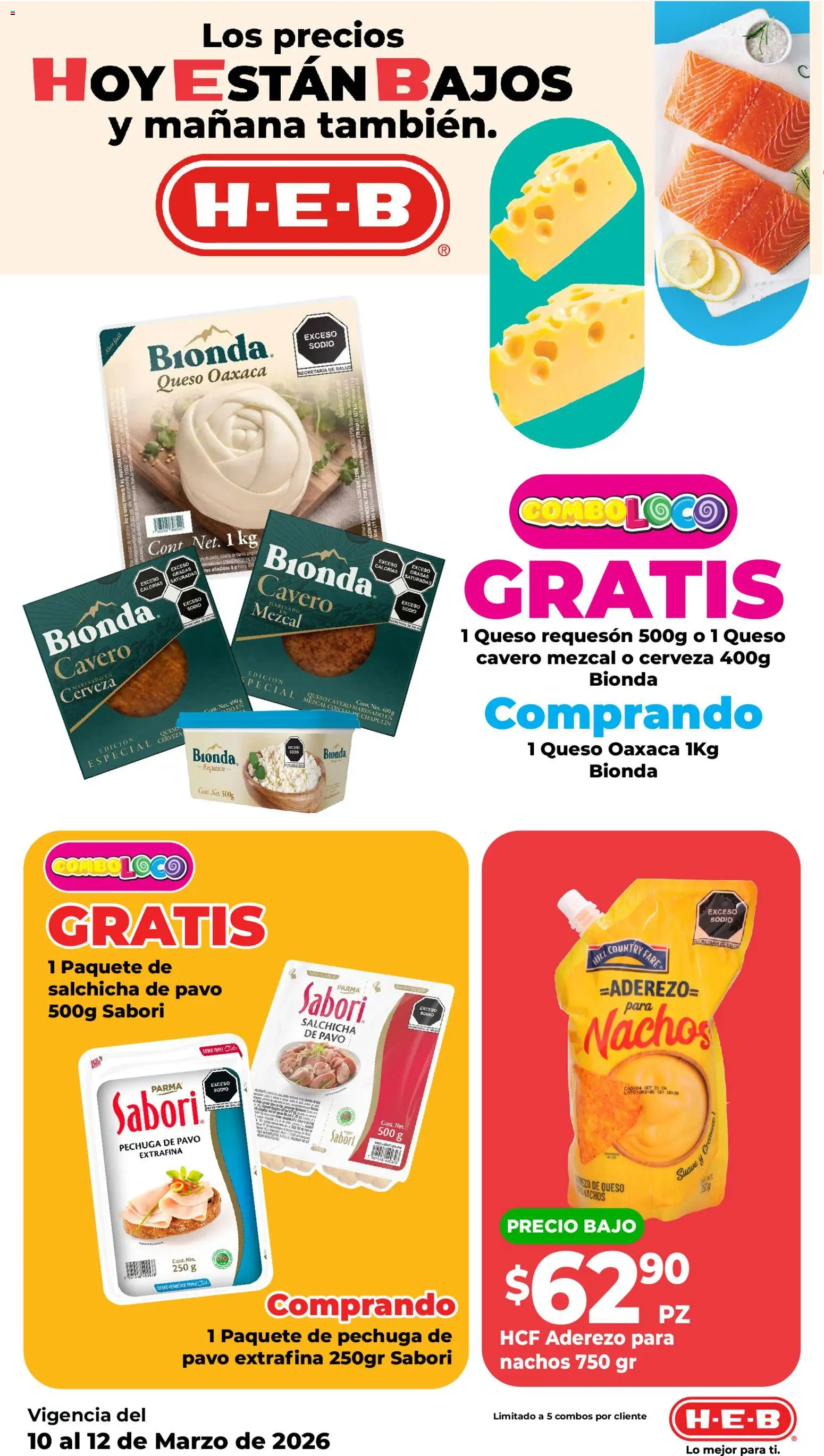 Nuevas ofertas de H-E-B válidas en toda la República Mexicana desde el 10.03.2026. ¡Encuentra las mejores ofertas en H-E-B folleto Ofertas! | Página: 3 | Productos: Aderezo, Salchicha, Queso, Cerveza