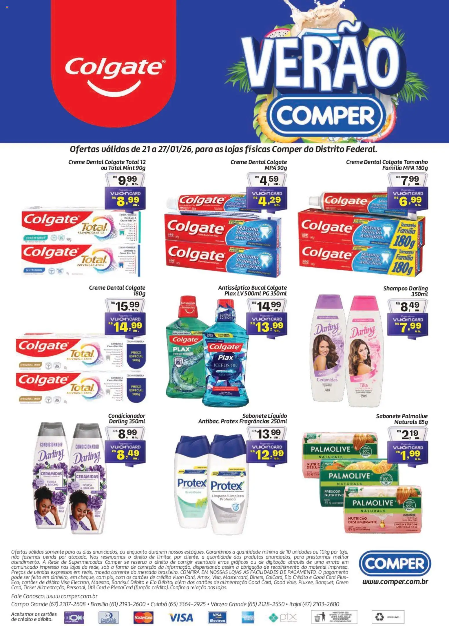 Comper Folheto - válido de 21.01.2026 | Página: 1 | Produtos: Creme dental colgate total, Creme, Creme dental, Sabonete líquido