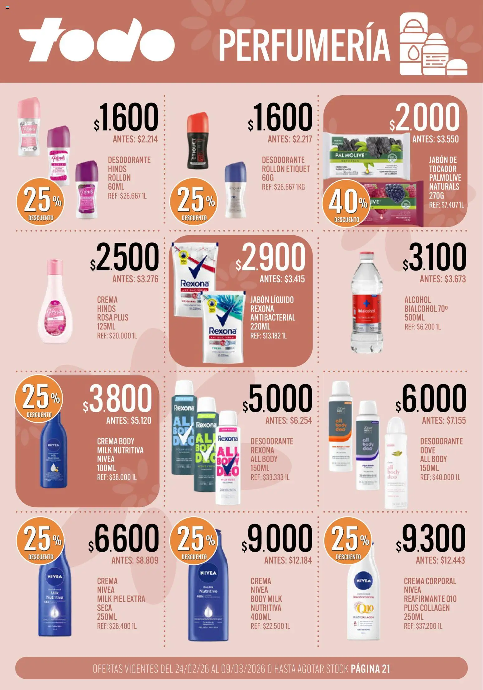 Supermercados TODO - Ofertas │ válido desde el 24.02.2026 | Página: 21 | Productos: Body, Jabón líquido, Jabón, Crema