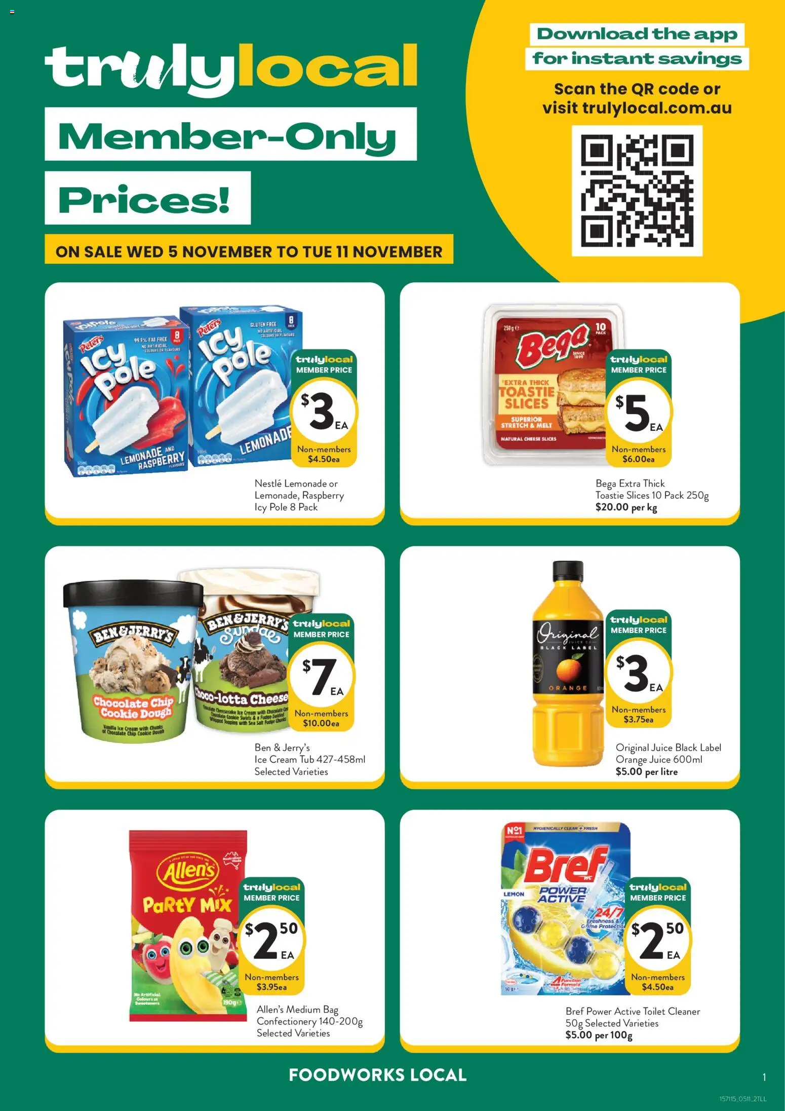 Foodworks catalogue - valid from 05.11.2025 | Page: 1 | Products: Cleaner, Cheese, Raspberry, Bag