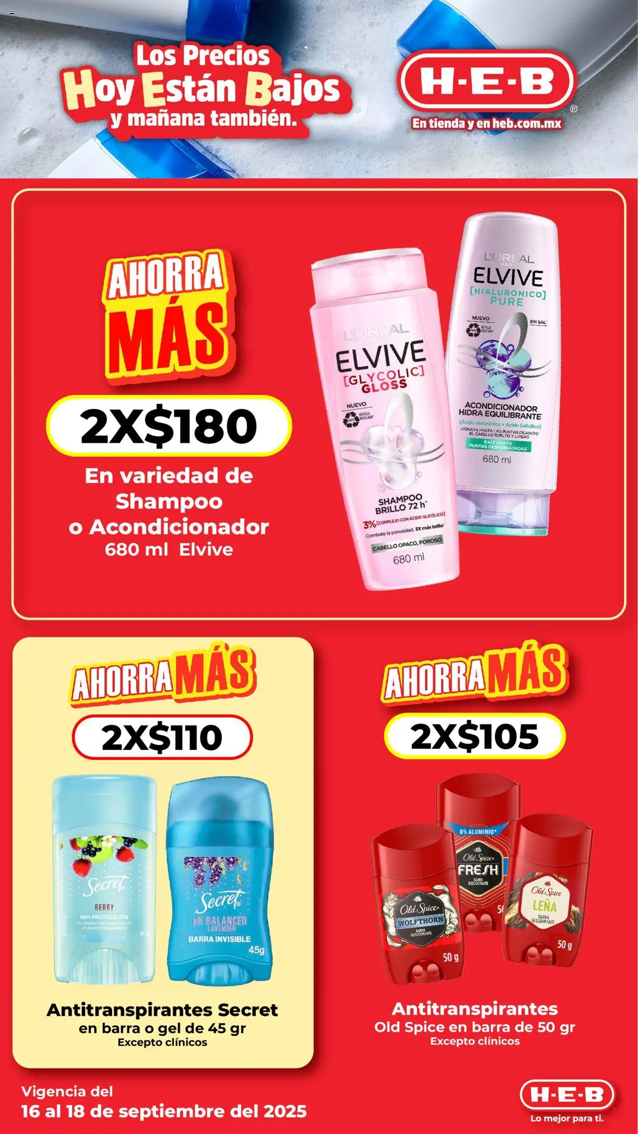 Nuevas ofertas de H-E-B válidas en toda la República Mexicana desde el 16.09.2025. ¡Encuentra las mejores ofertas en H-E-B - Folleto! | Página: 8 | Productos: Sal, Brillo, Botella, Acondicionador
