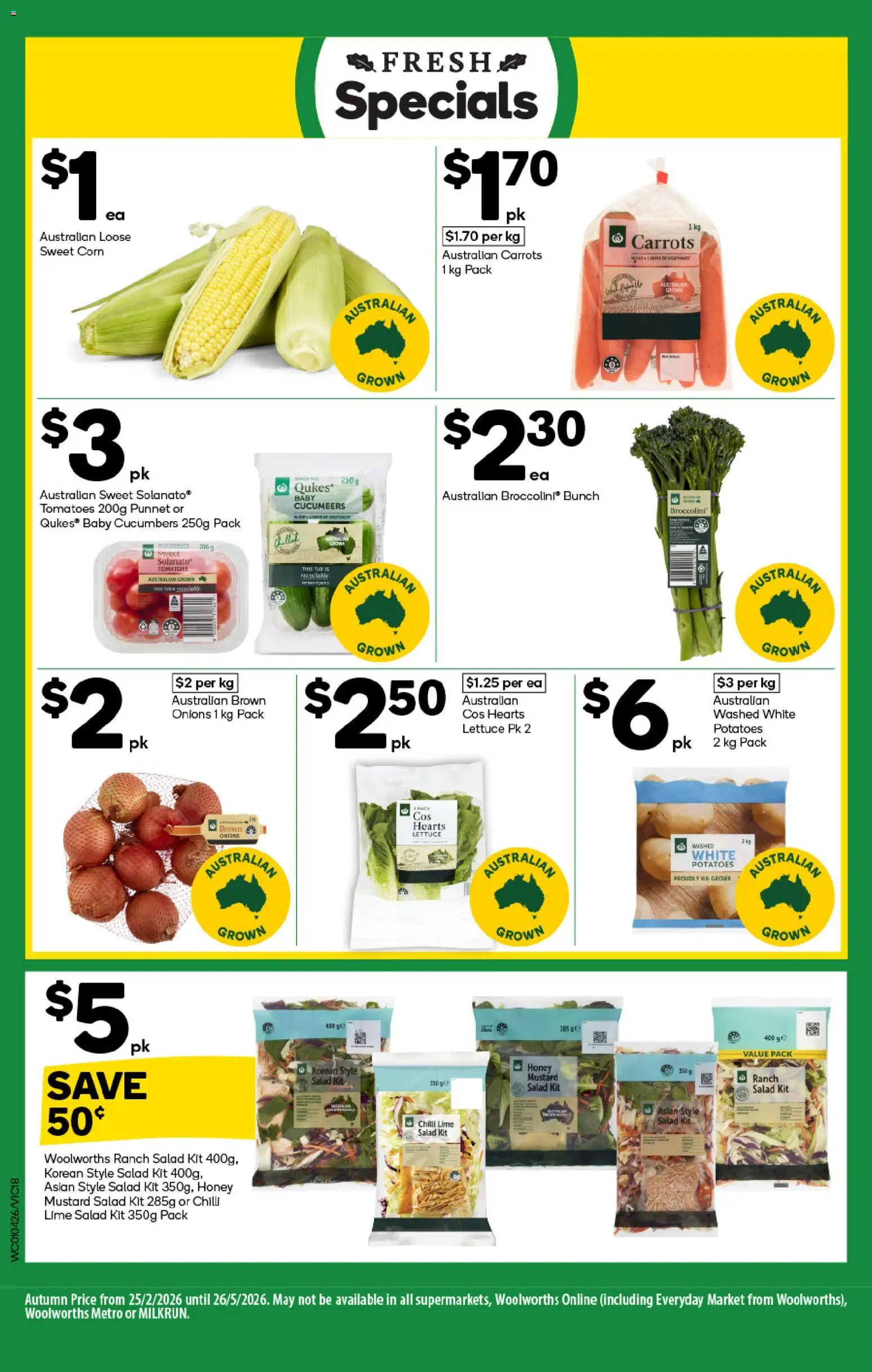 Woolworths catalogue - valid from 01.04.2026 | Page: 18 | Products: Tomatoes, Cucumbers, Salad, Chilli