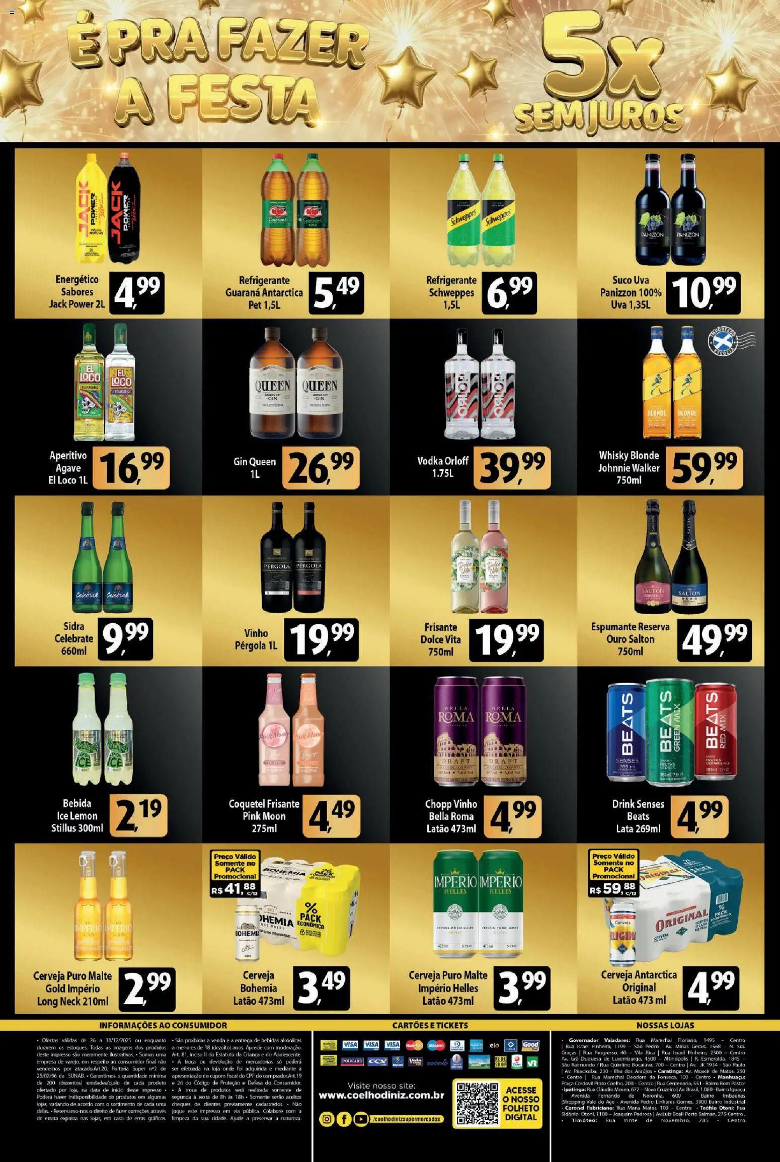 Coelho Diniz Folheto - válido de 26.12.2025 | Página: 2 | Produtos: Guaraná, Whisky, Cerveja, Gin