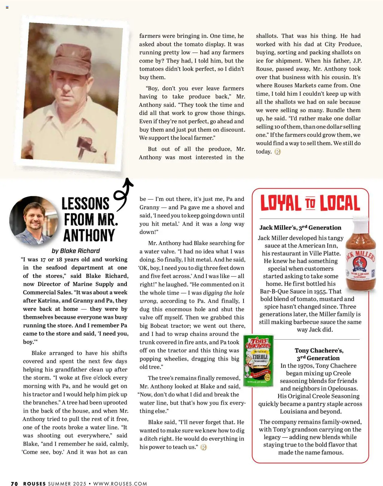 Rouses Magazine Summer 2025 - valid from 01.09.2025 | Page: 72 | Products: Shovel, Tomatoes, Water, Sauce