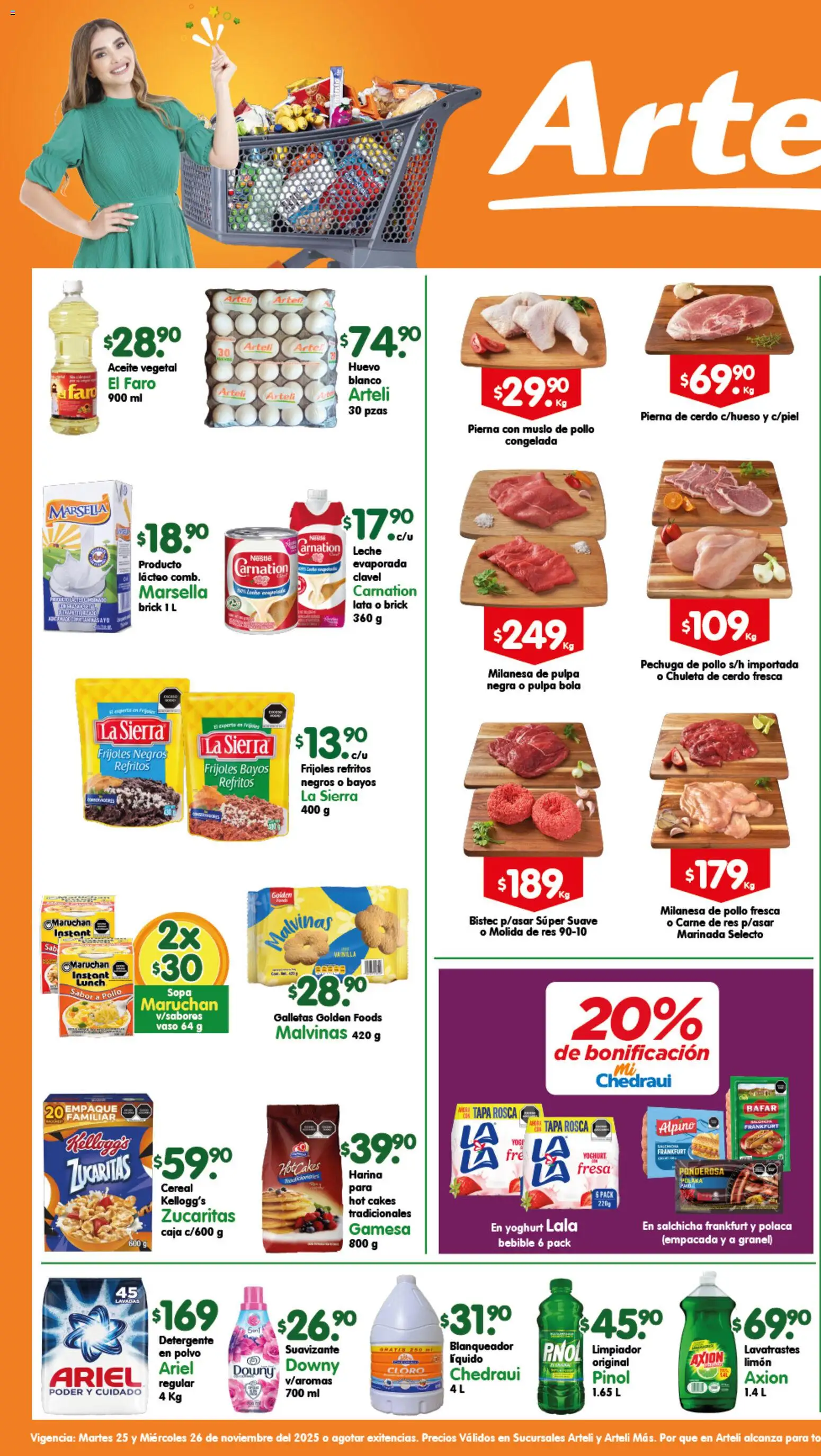Nuevas ofertas de Arteli válidas en toda la República Mexicana desde el 25.11.2025. ¡Encuentra las mejores ofertas en Arteli folleto Tuxpan! | Página: 1 | Productos: Fresa, Huevo, Leche, Caja