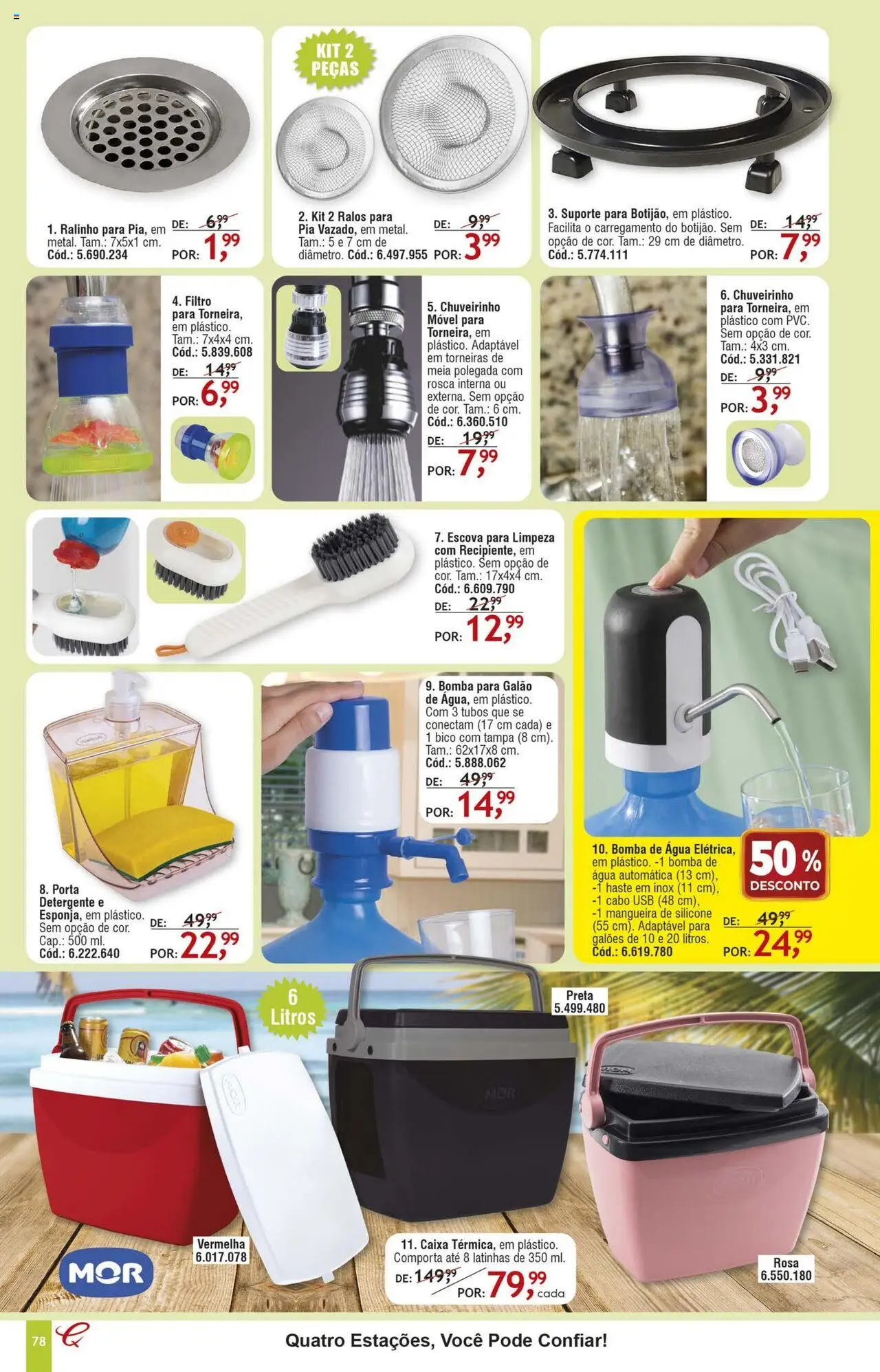 Quatro Estações Folheto - válido de 01.08.2025 | Página: 74 | Produtos: Escova, Porta, Detergente, Cabo