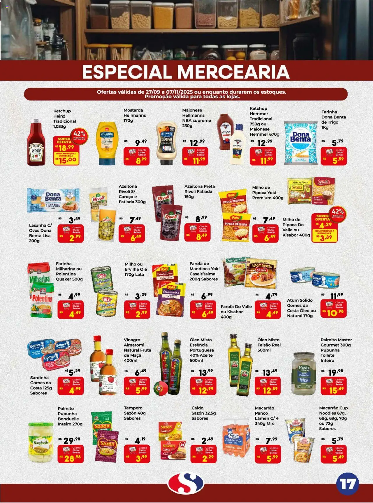 Semar Supermercado Folheto - válido de 27.09.2025 | Página: 17 | Produtos: Ervilha, Óleo, Lasanha, Atum