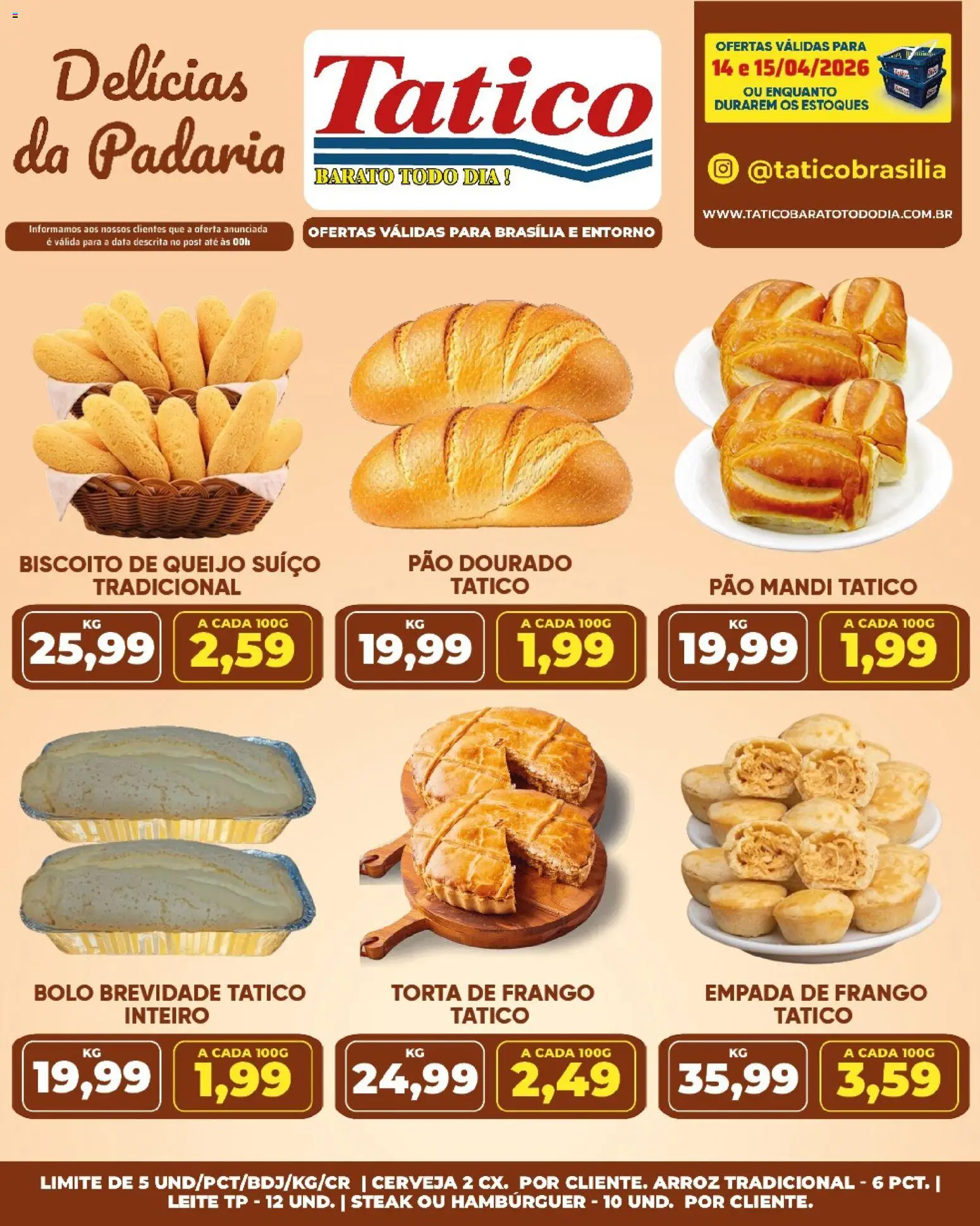 Tatico Folheto - válido de 14.04.2026 | Página: 9 | Produtos: Biscoito, Pão, Arroz, Frango