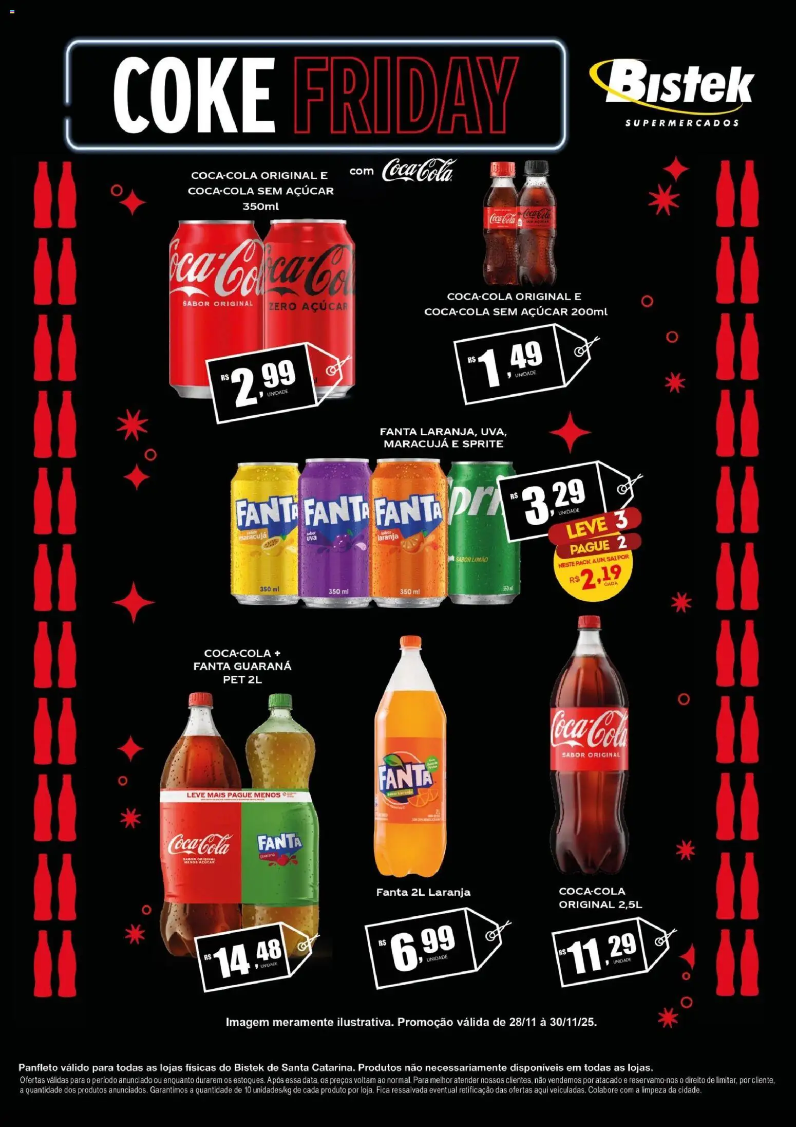 Bistek Supermercados Folheto - válido de 28.11.2025 | Página: 1 | Produtos: Maracujá, Fanta, Cola, Açúcar