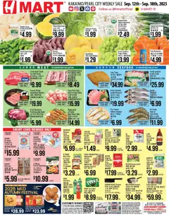 Hmart ENGLISH/KOREAN - Hawaii - valid from 12.09.2025 | Page: 1 | Products: Milk, Pork, Beef, Date