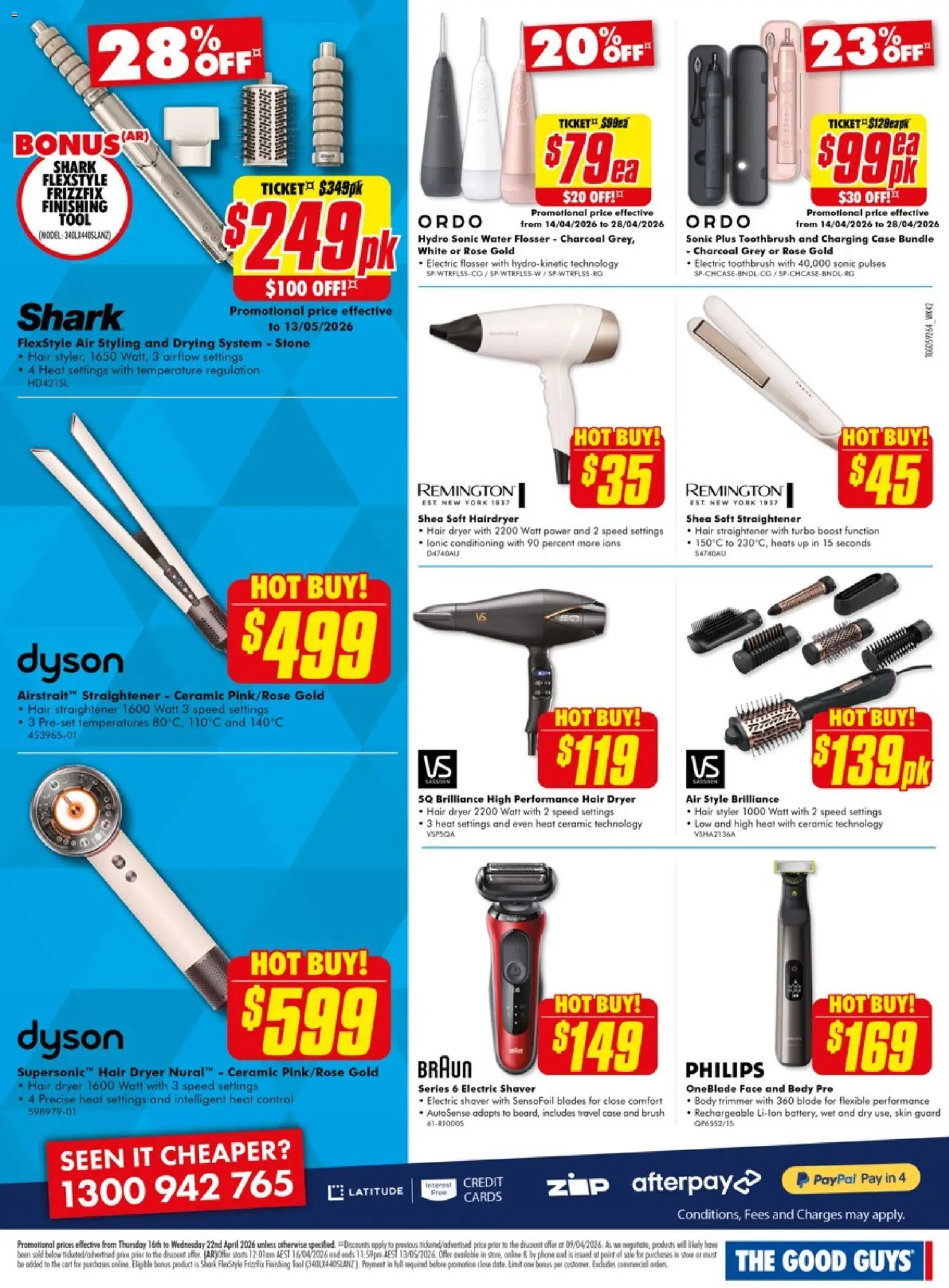 The Good Guys catalogue - valid from 15.04.2026 | Page: 16 | Products: Toothbrush, Dryer, Electric shaver, Electric toothbrush