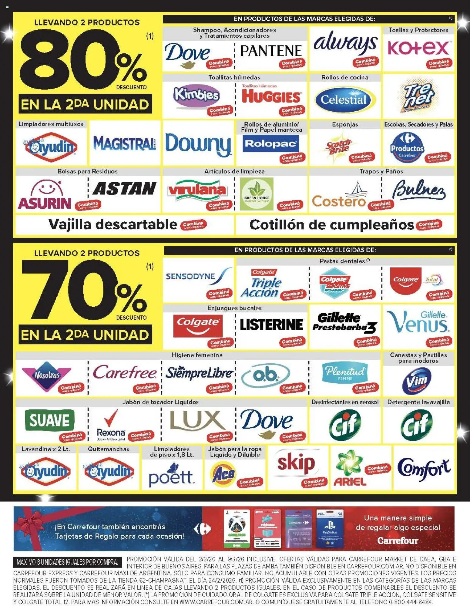 Carrefour ofertas │ válido desde el 03.03.2026 | Página: 44 | Productos: Teléfono, Lavandina, Detergente, Ropa