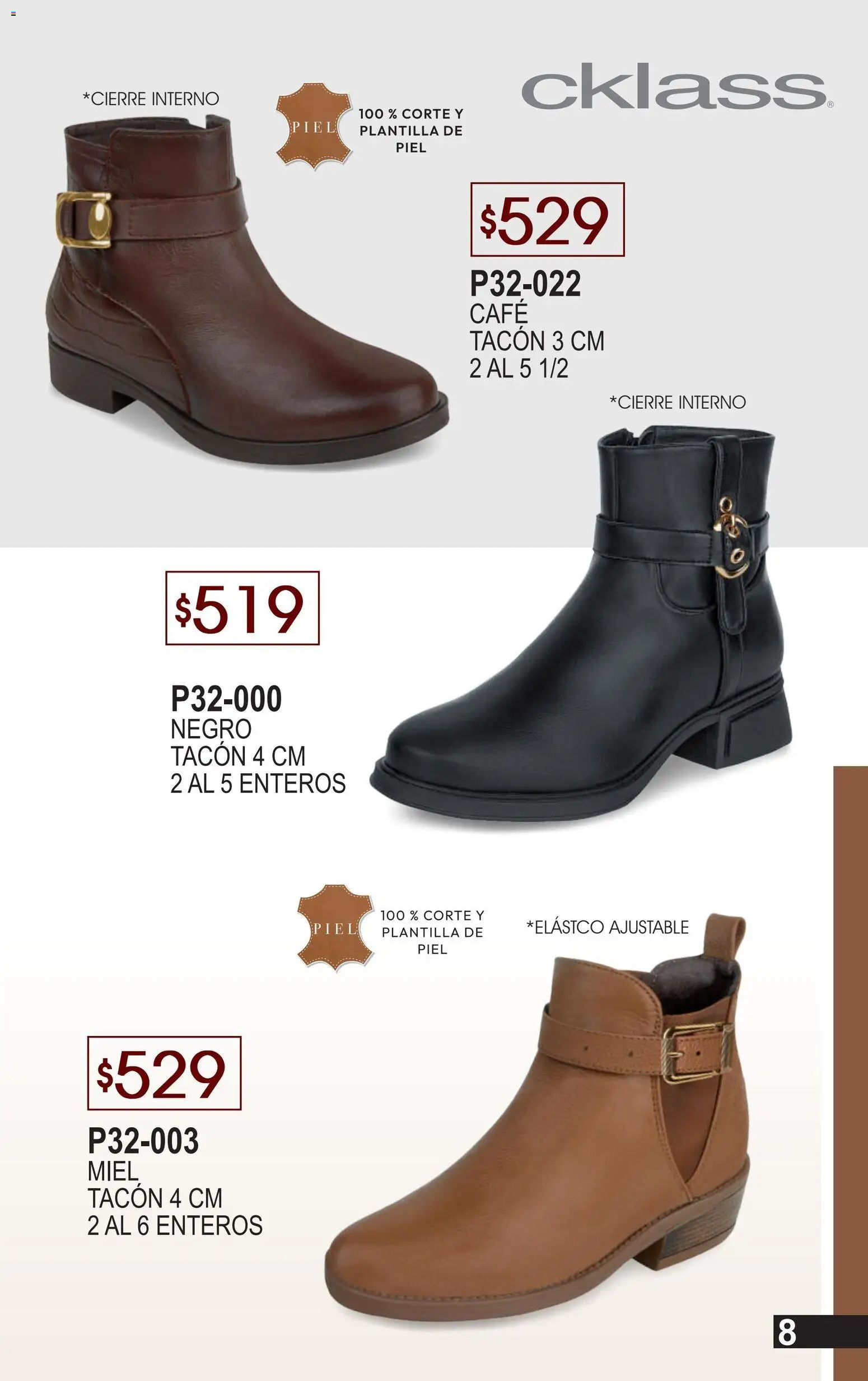 Nuevas ofertas de Cklass válidas en toda la República Mexicana desde el 02.01.2026. ¡Encuentra las mejores ofertas en Cklass catálogo Especial Botas y Botines! | Página: 9 | Productos: Café