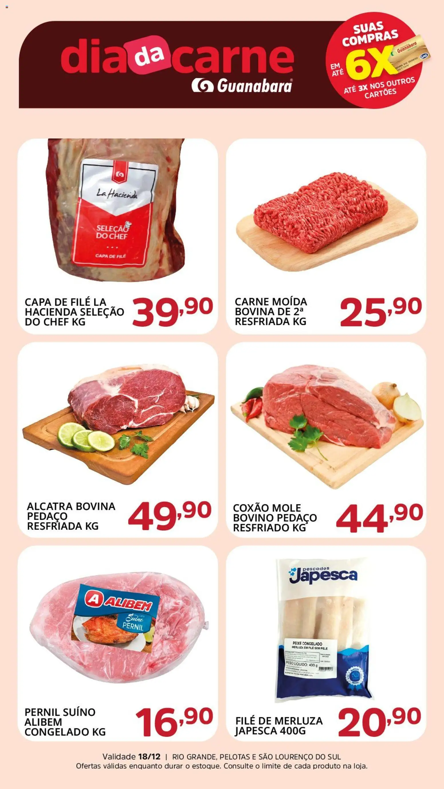 Supermercado Guanabara Folheto - válido de 18.12.2025 | Página: 1 | Produtos: Alcatra, Peixe, Carne, Carne moída