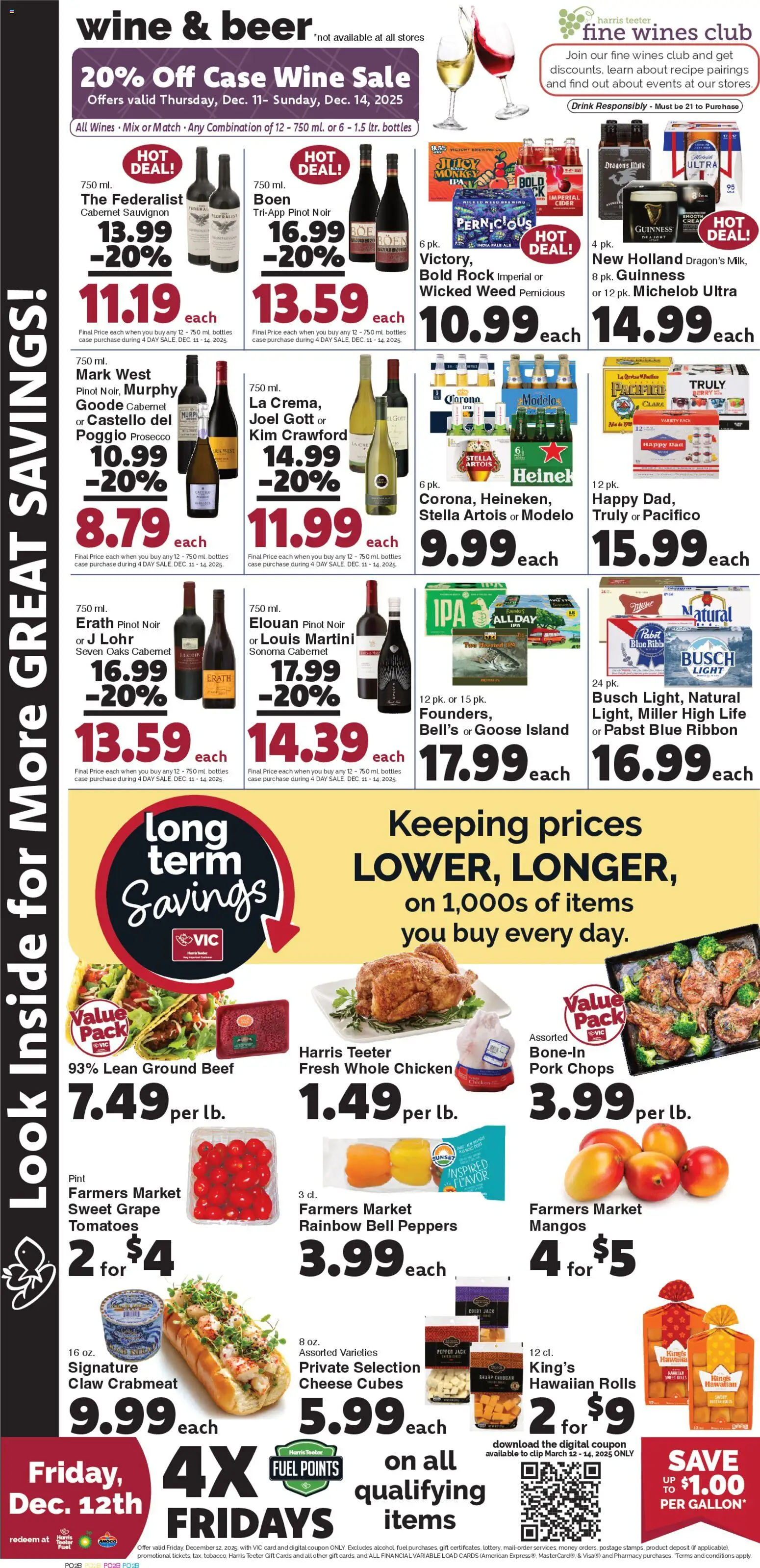 Harris Teeter Weekly Ad - NC - valid from 10.12.2025 | Page: 11 | Products: Peppers, Wine, Beef, Case