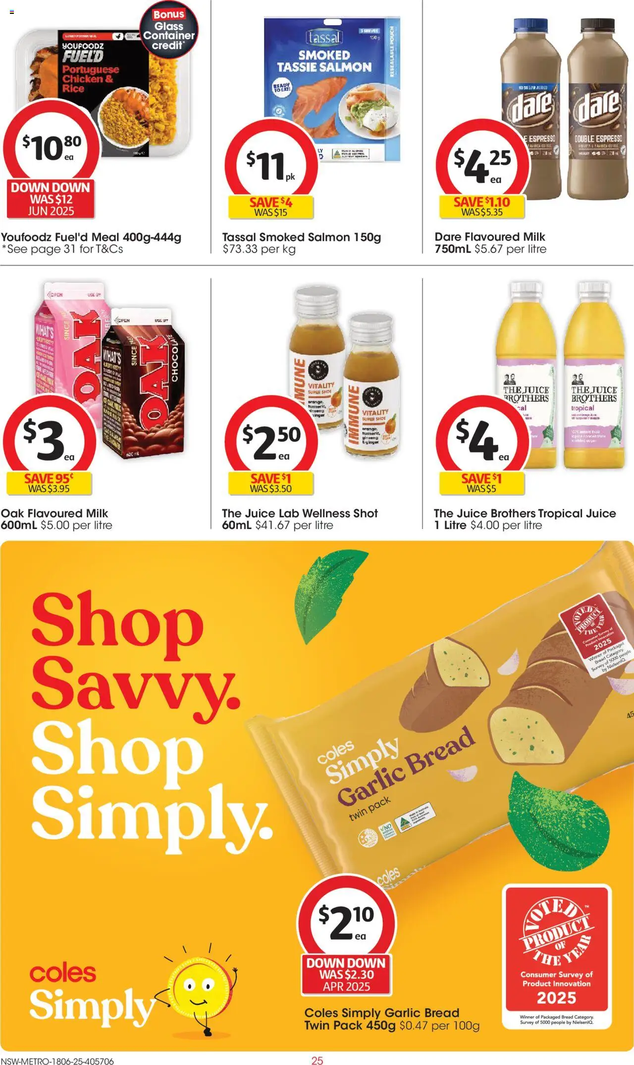 Coles catalogue - valid from 18.06.2025 | Page: 25 | Products: Juice, Rice, Salmon, Garlic
