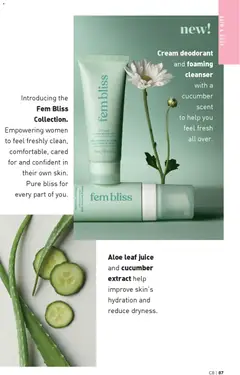 Preview of full body cream deodorant, full body cream deodorant with cucumber & aloe from shop Avon valid from 09.04.2026 | Page: 87 | Products: Cream, Deodorant, Bath, Juice
