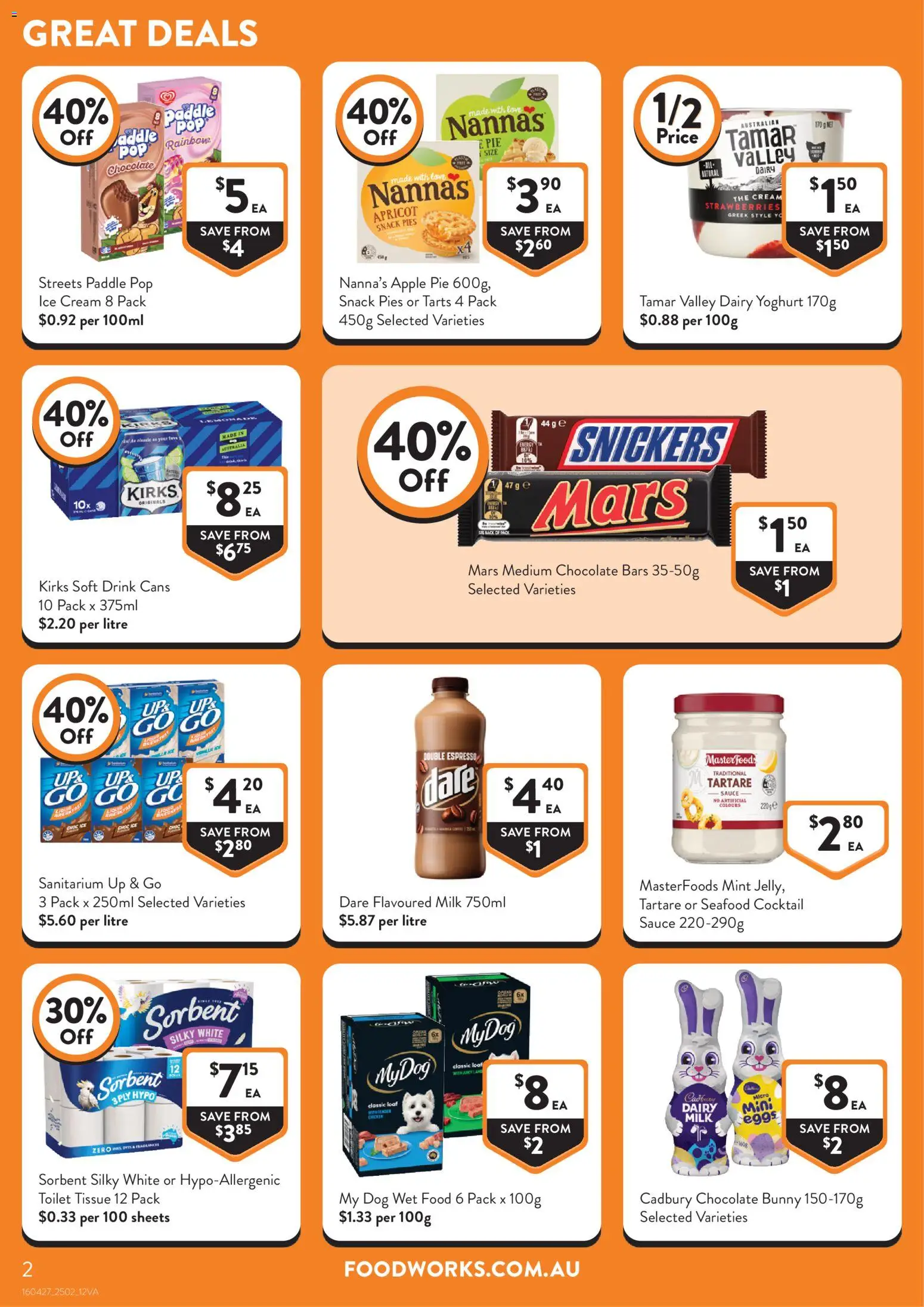 Foodworks catalogue - valid from 25.02.2026 | Page: 2 | Products: Milk, Dairy, Sauce, Up & go