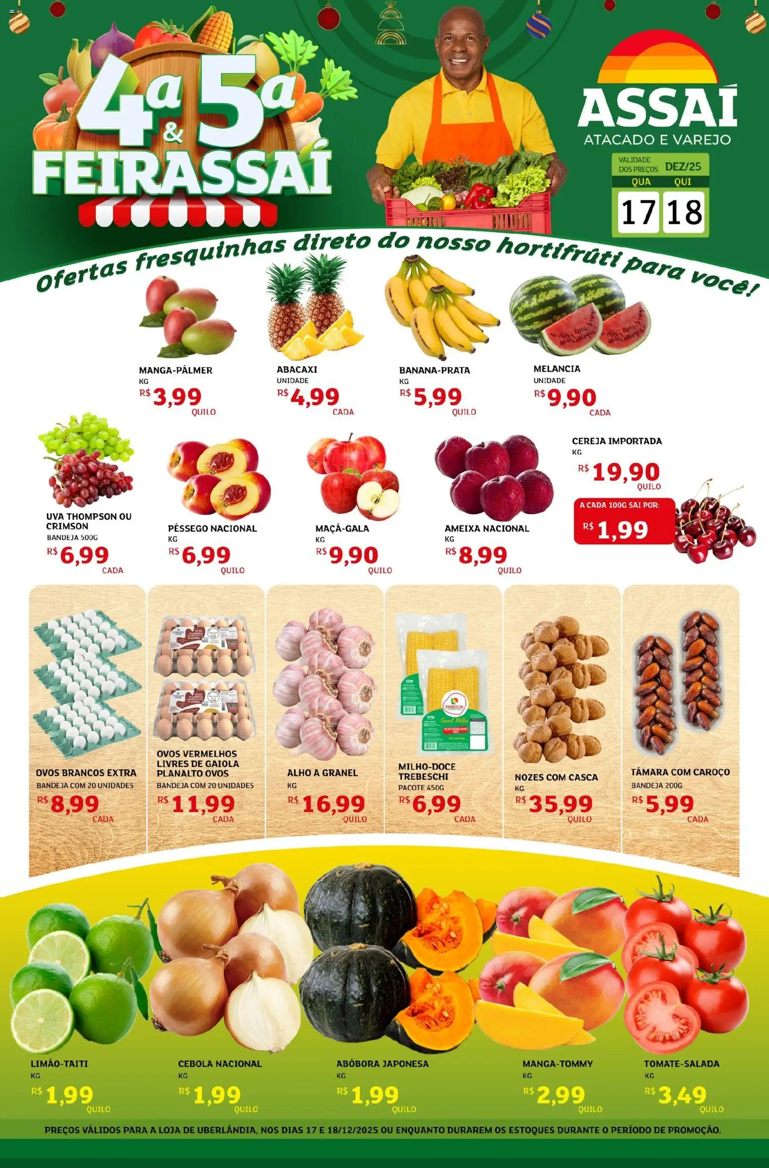 Assaí Atacadista Folheto - válido de 17.12.2025 | Página: 1 | Produtos: Alho, Cebola, Ovos, Nozes
