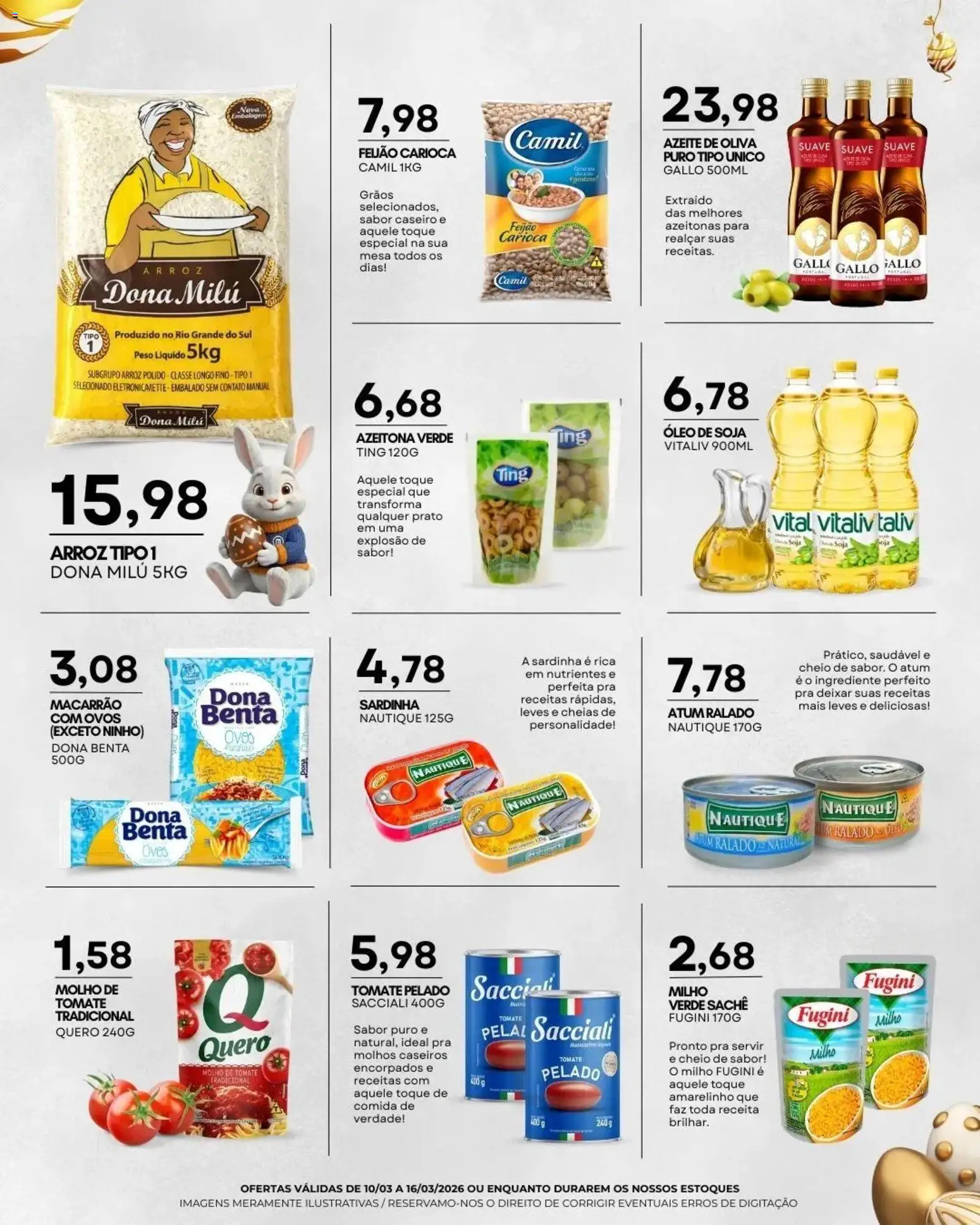 Mercadão Atacadista Folheto - válido de 10.03.2026 | Página: 4 | Produtos: Feijão, Ovos, Arroz, Azeite