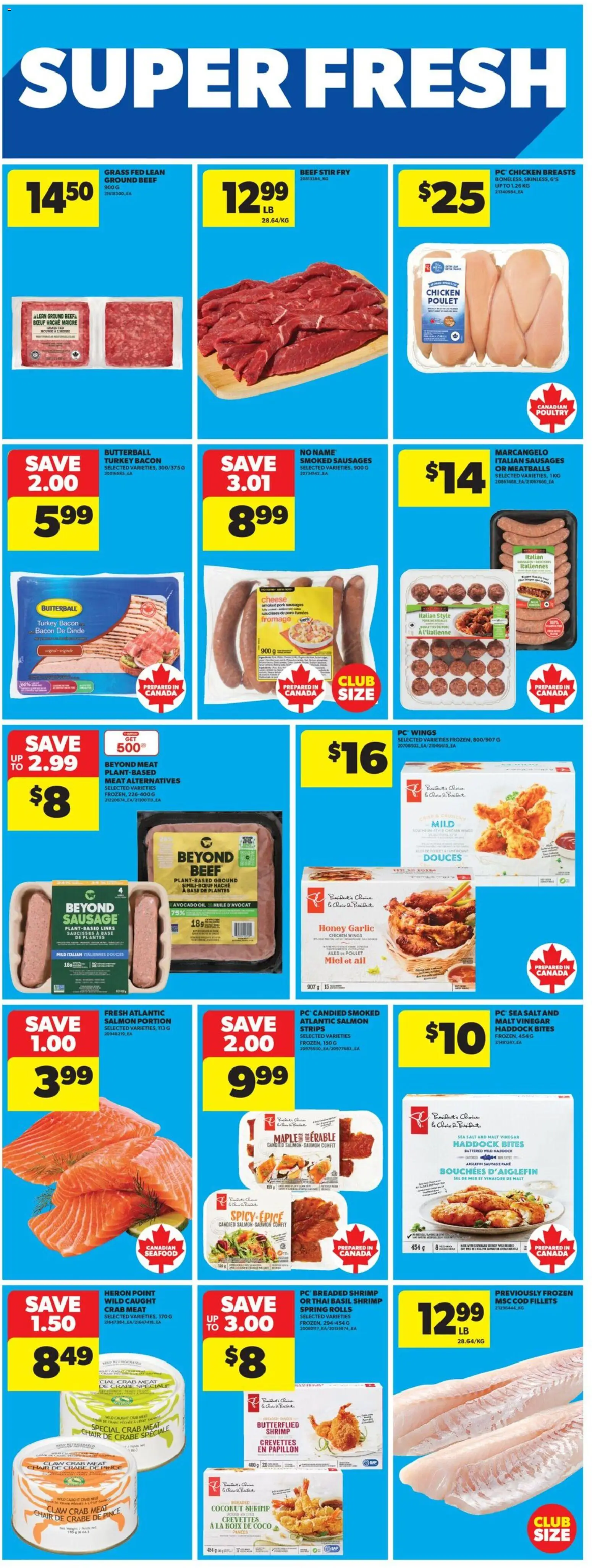 Real Canadian Superstore flyer valid from 09.04.2026 | Page: 13 | Products: Chicken wings, Turkey, Oil, Pork