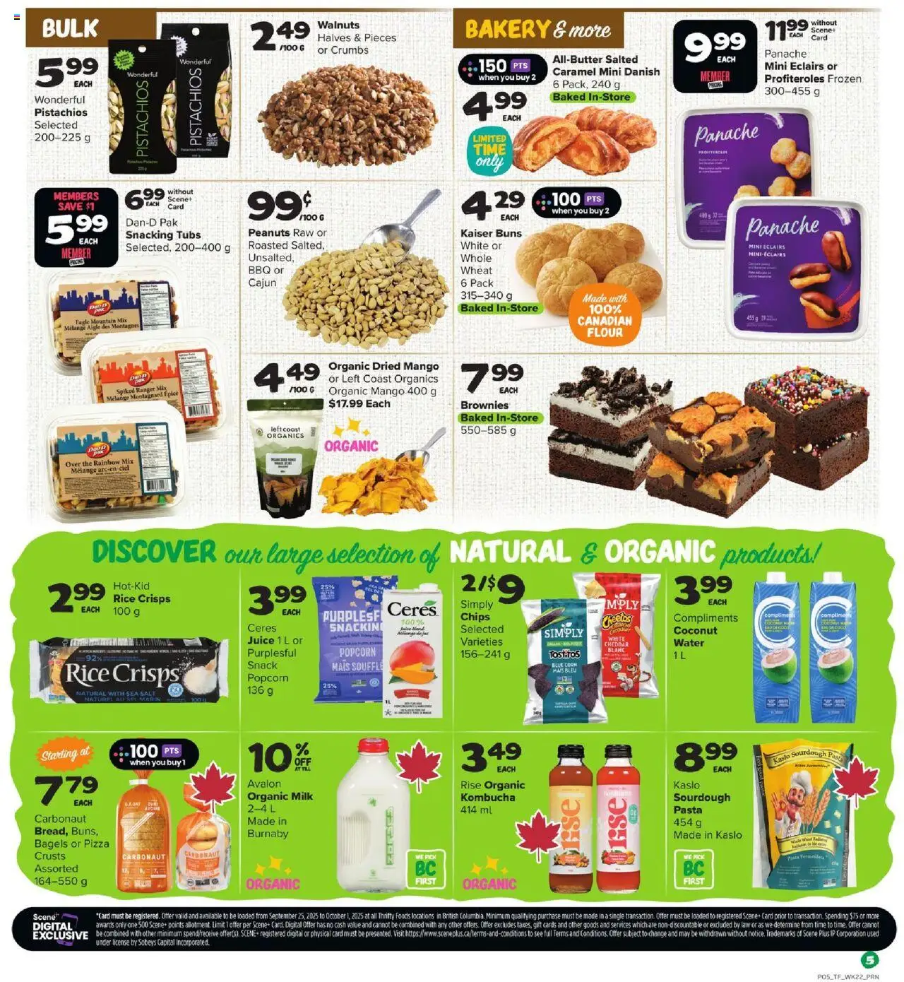 Thrifty Foods flyer valid from 25.09.2025 | Page: 6 | Products: Rice, Chips, Milk, Pizza