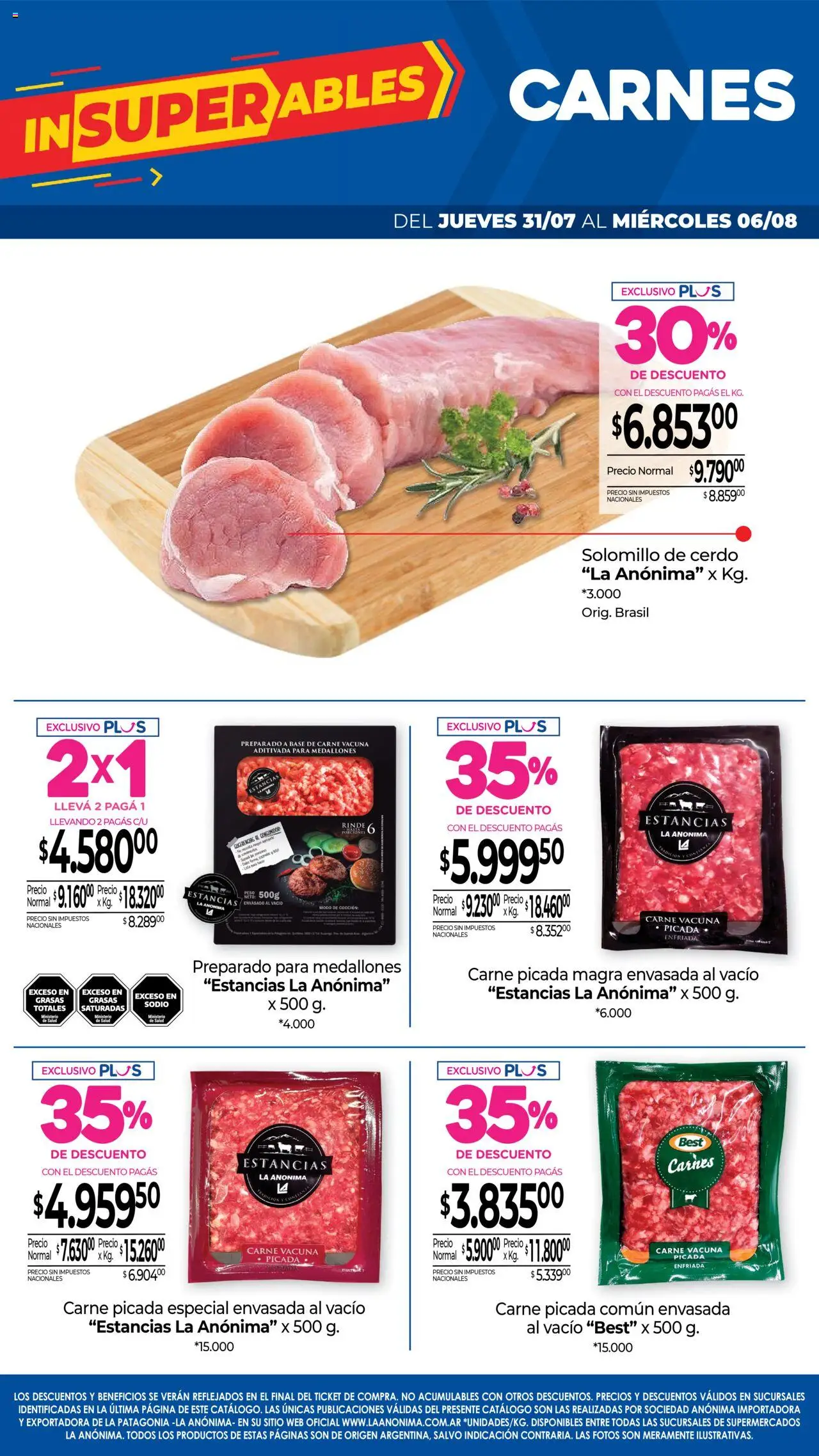 La Anonima catálogo │ válido desde el 31.07.2025 | Página: 2 | Productos: Peso, Cerdo