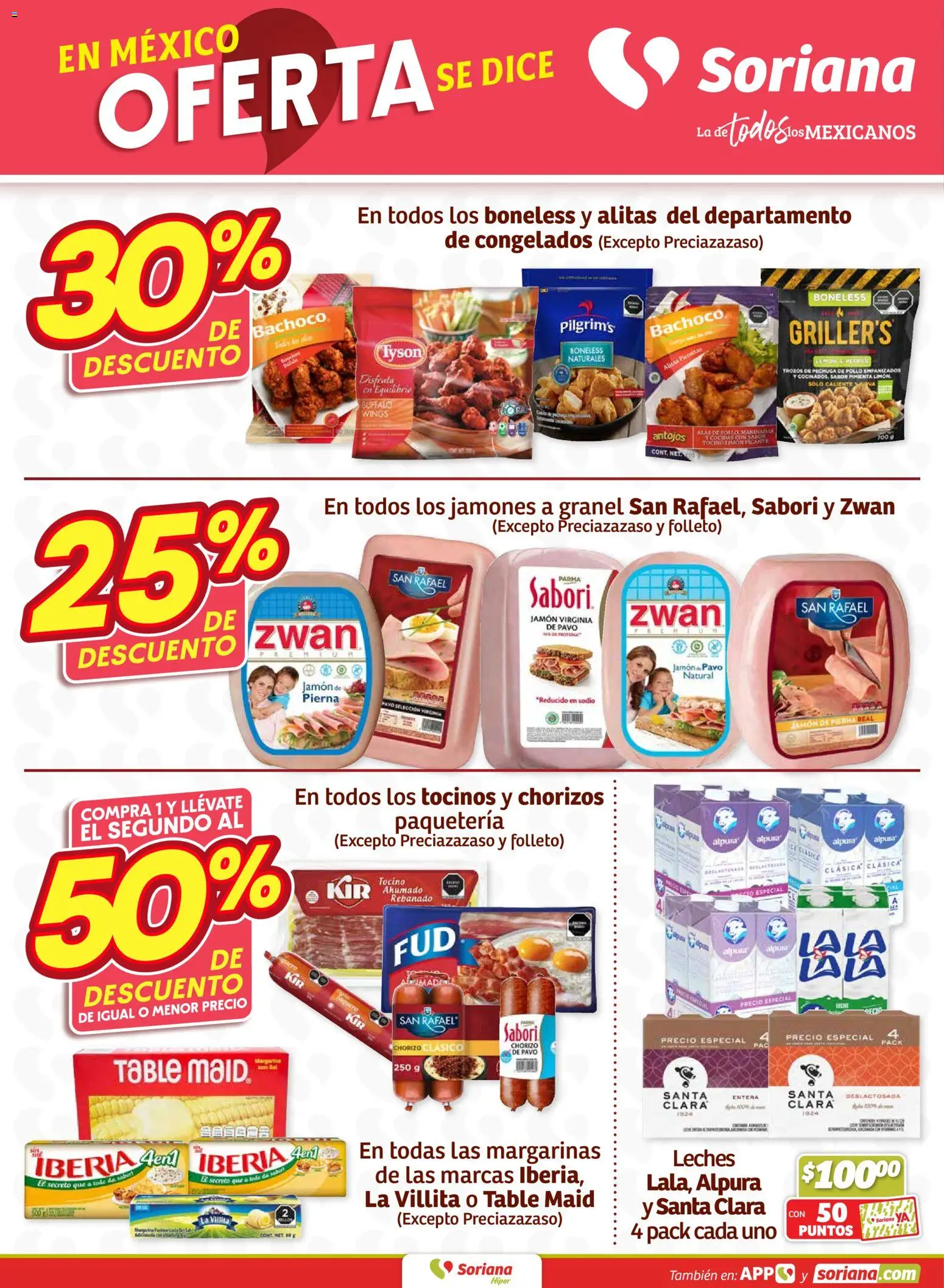 Nuevas ofertas de Soriana válidas en toda la República Mexicana desde el 16.01.2026. ¡Encuentra las mejores ofertas en Soriana - Fin de Semana Híper: Saltillo y Torreón! | Página: 6 | Productos: Pollo, Tocino, Leche, Jamón