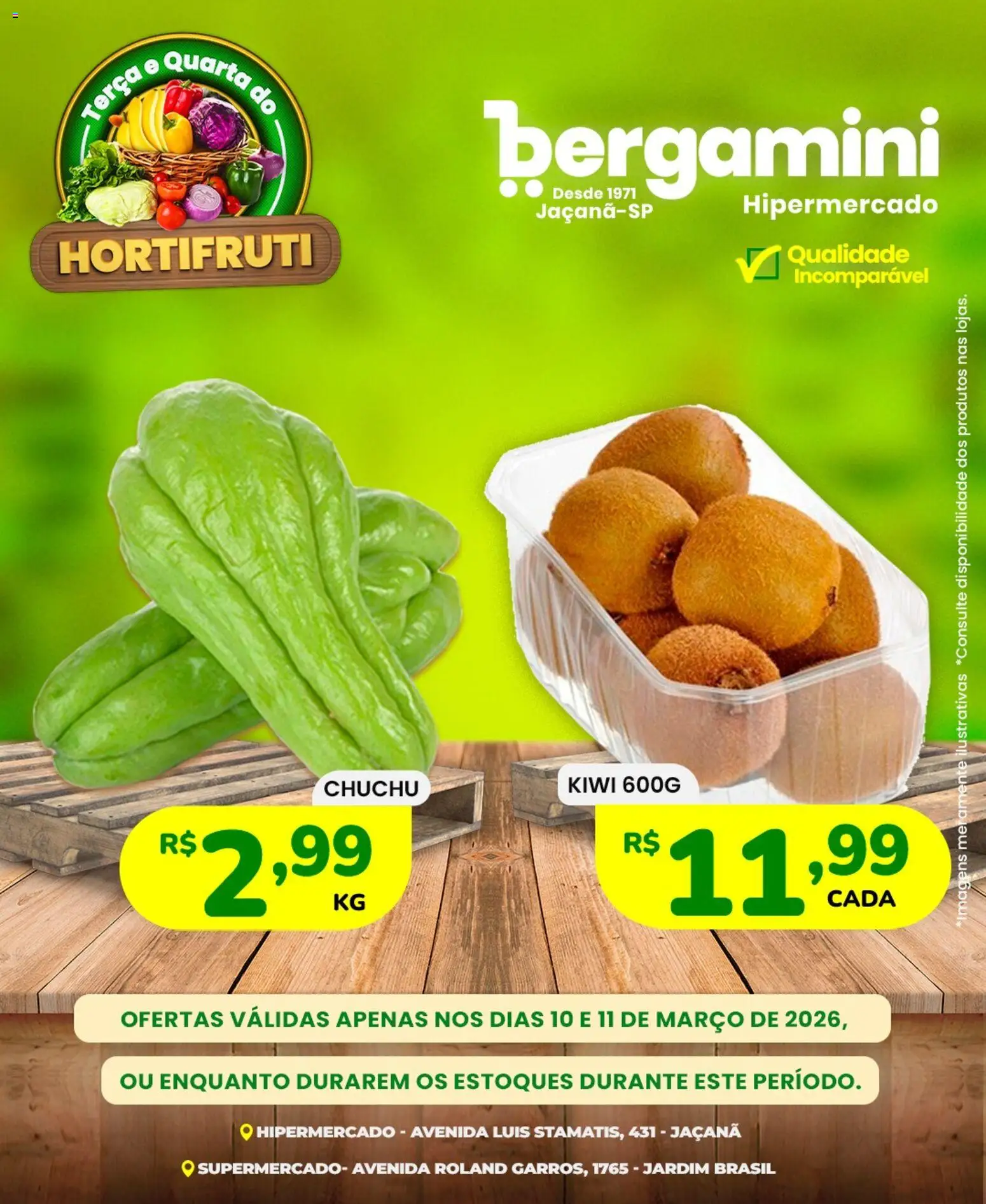 Supermercado Bergamini Folheto - válido de 10.03.2026 | Página: 8 | Produtos: Chuchu, Kiwi