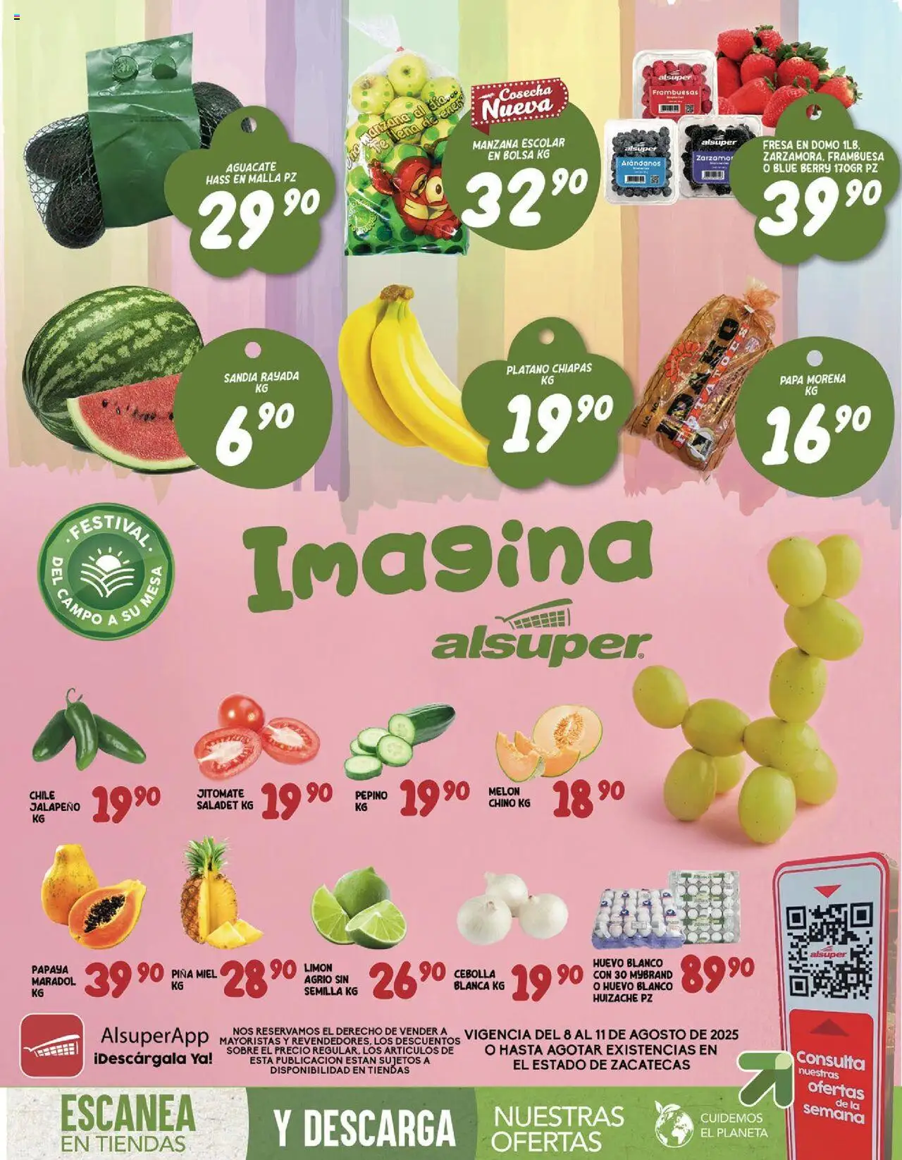 Nuevas ofertas de Alsuper válidas en toda la República Mexicana desde el 08.08.2025. ¡Encuentra las mejores ofertas en Alsuper - Folleto - Zacatecas! | Página: 1 | Productos: Sandía, Bolsa, Mesa, Malla