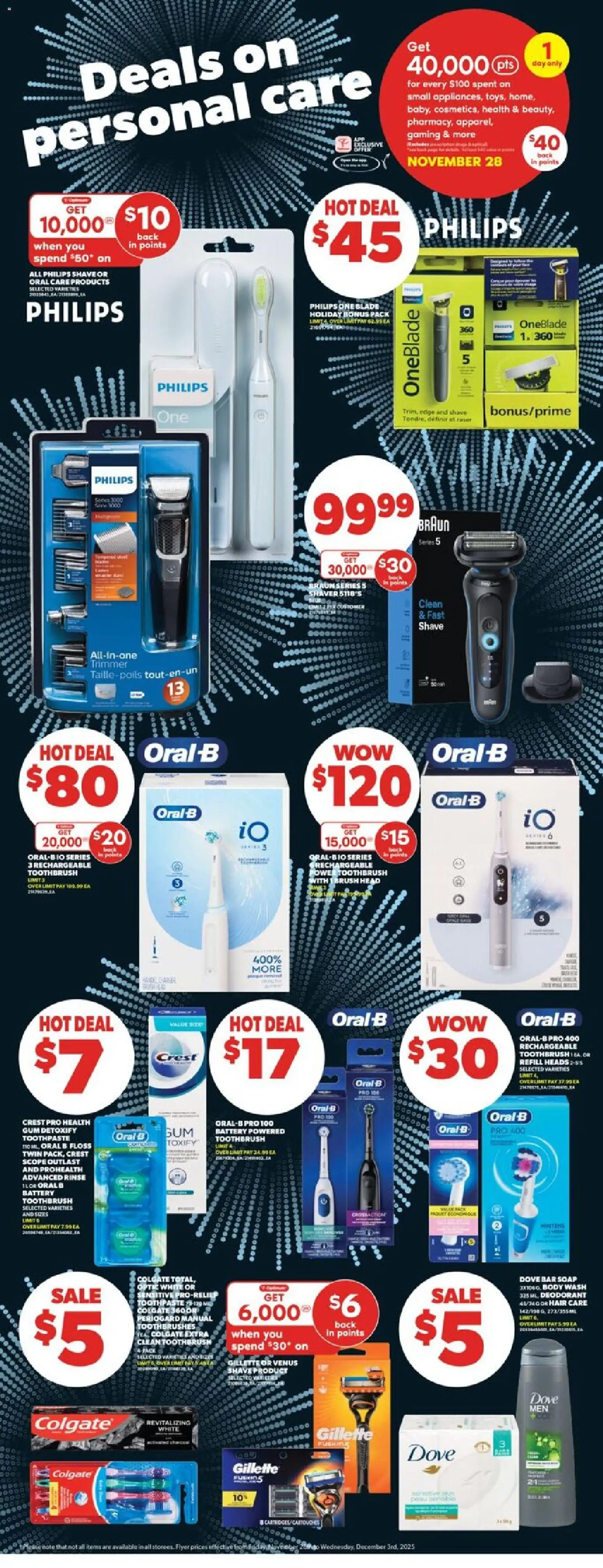 Real Canadian Superstore flyer valid from 28.11.2025 | Page: 10 | Products: Brush, Body wash, Deodorant, Toothpaste