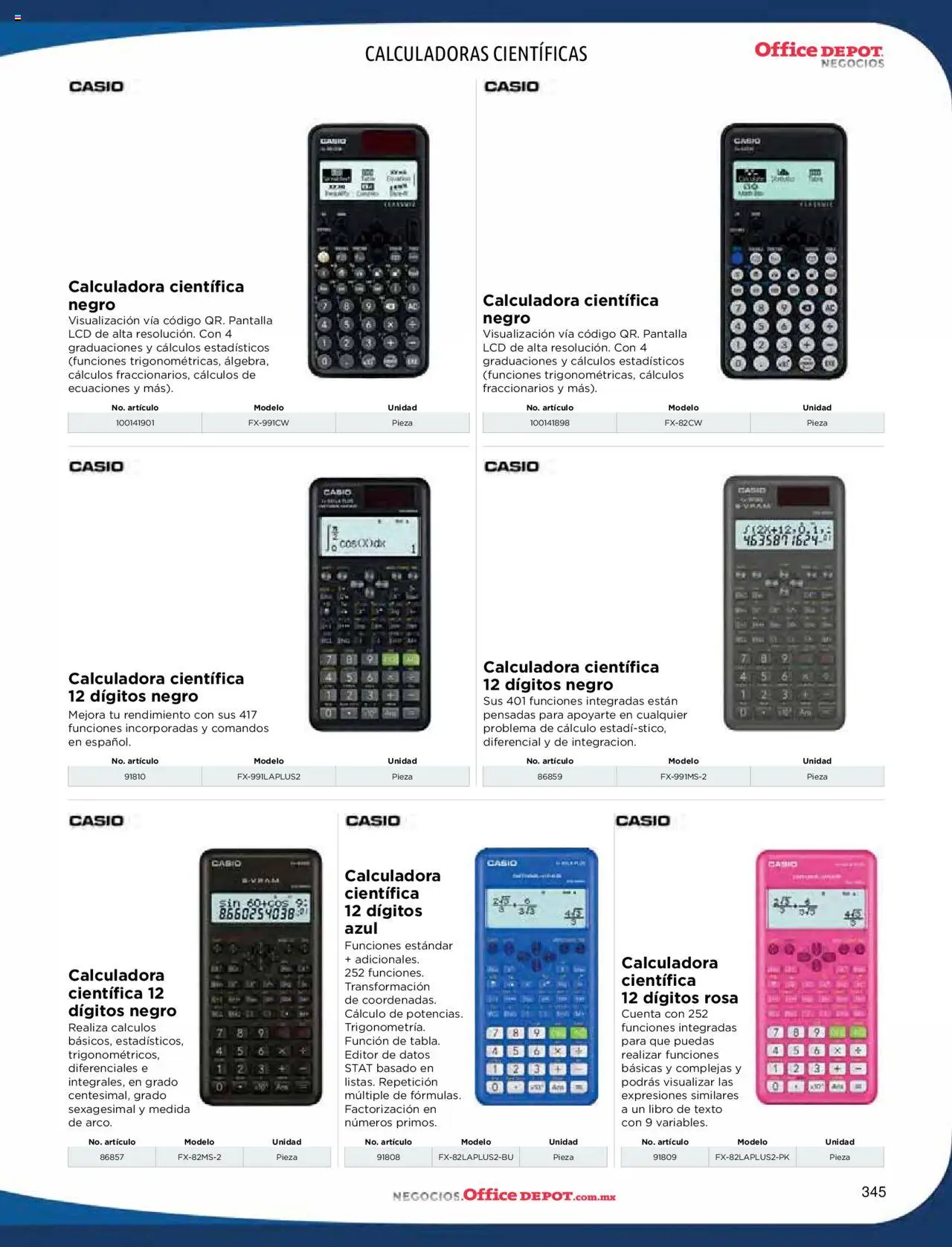 Nuevas ofertas de Office Depot válidas en toda la República Mexicana desde el 09.01.2025. ¡Encuentra las mejores ofertas en Office Depot catálogo 2025! | Página: 347 | Productos: Calculadora