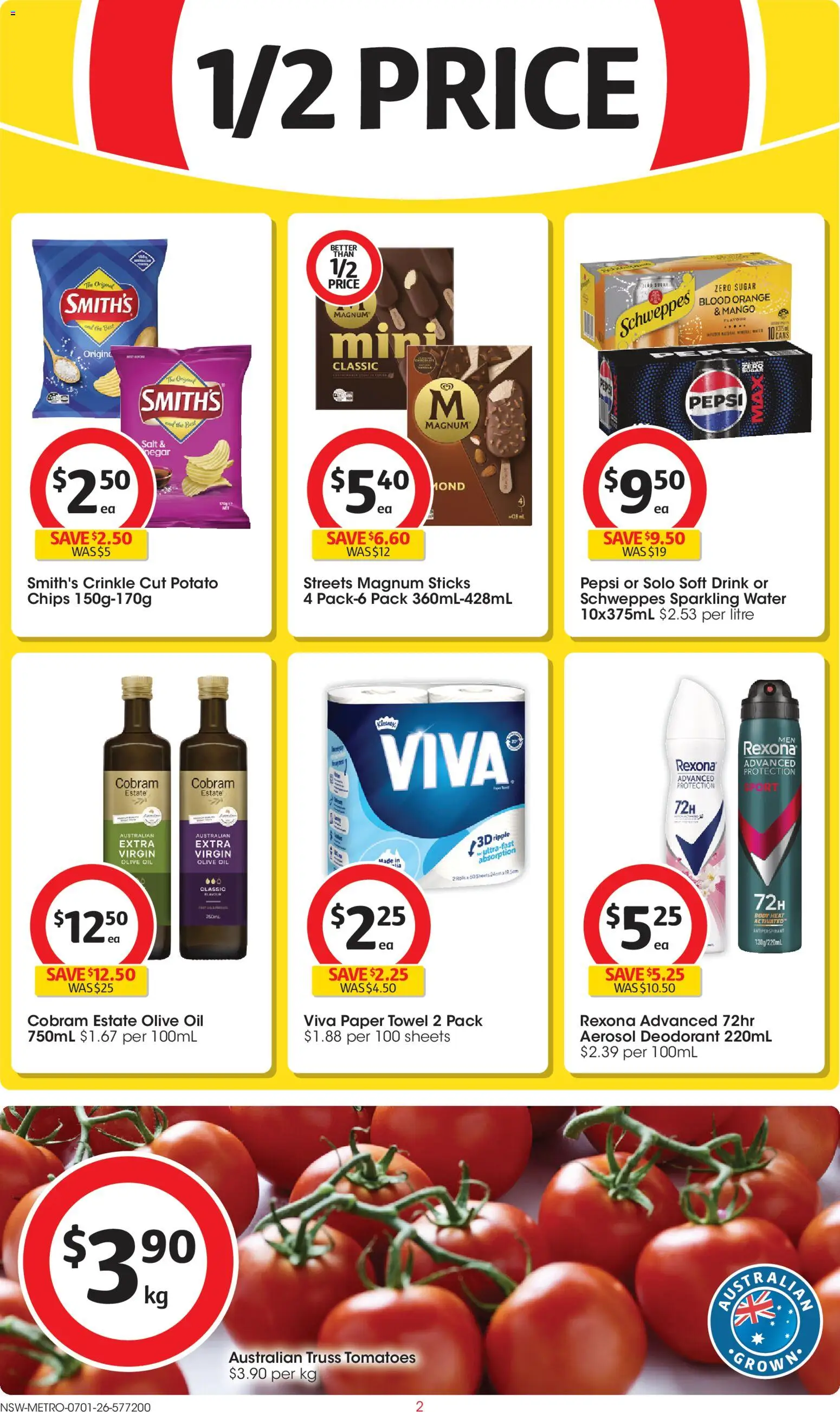 Coles catalogue - valid from 07.01.2026 | Page: 2 | Products: Deodorant, Chips, Salt, Mango