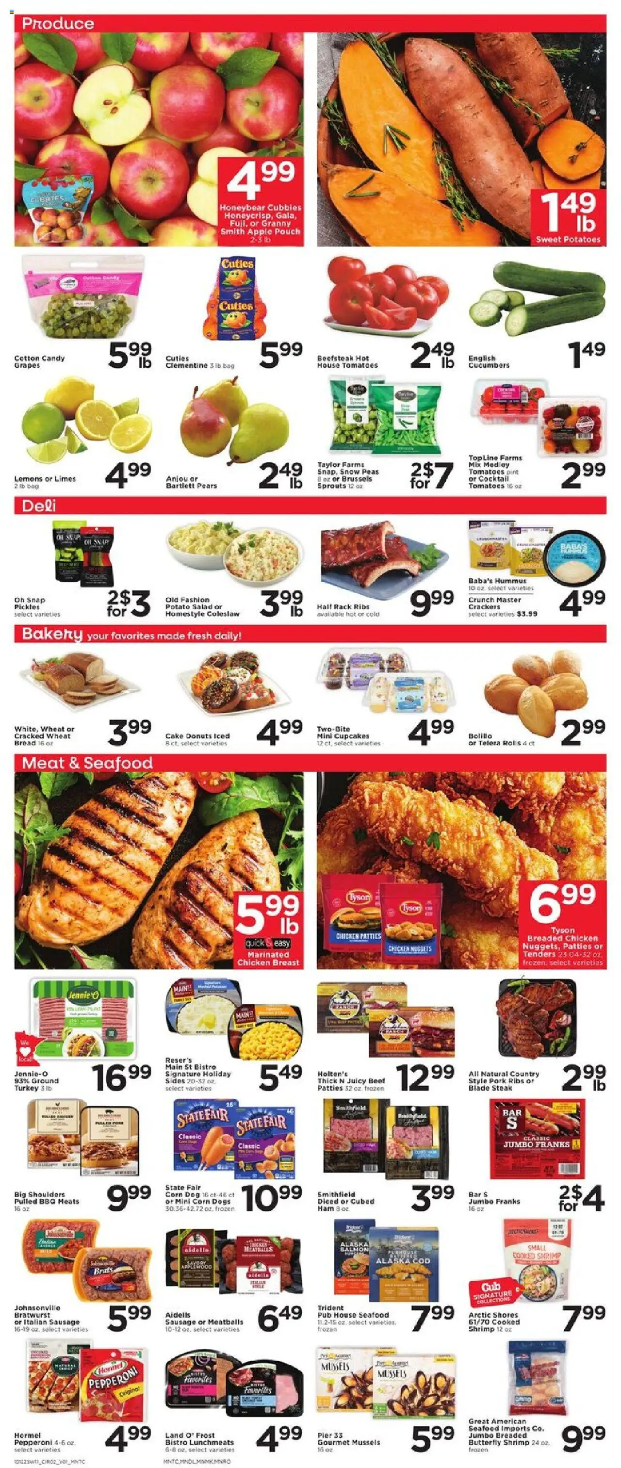 Cub Foods Weekly Ad - valid from 12.10.2025 | Page: 2 | Products: Bread, Ham, Salad, Grapes